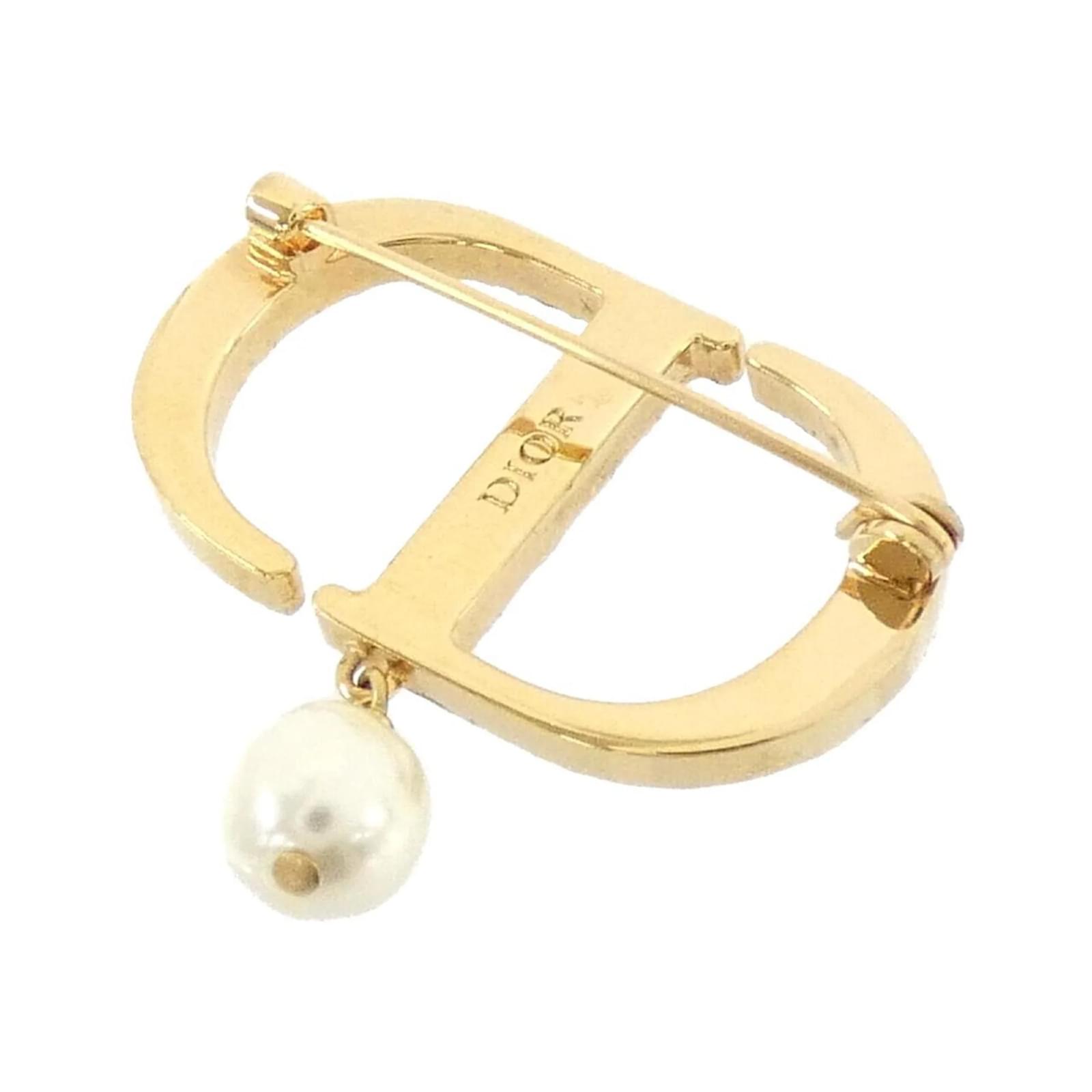 Christian Dior Petit CD V0716PTCCY Brooch White Golden ref.2313143
