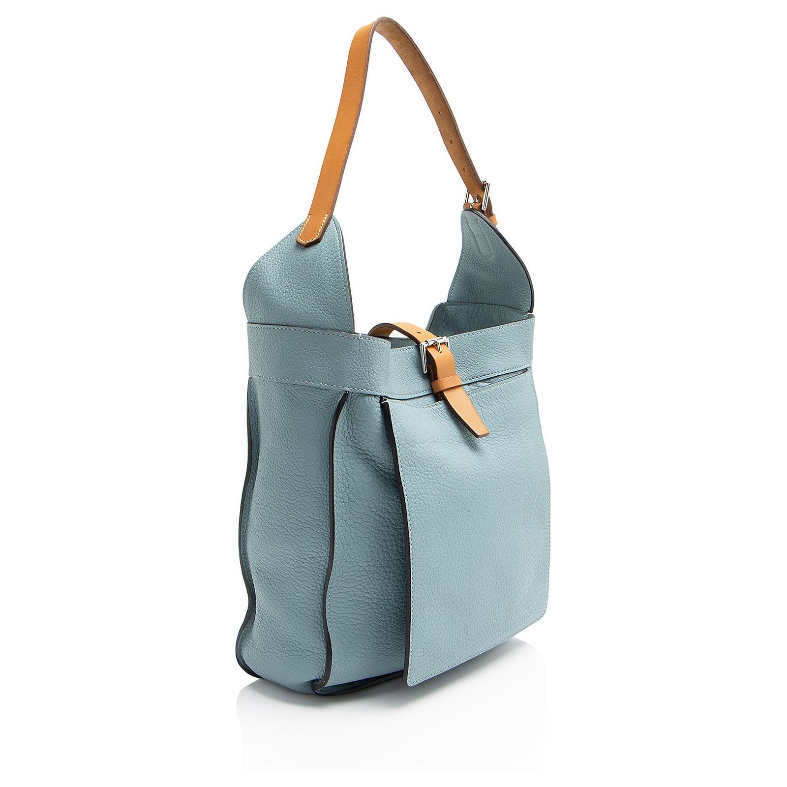Hermès Hermes Clemence Marwari PM Shoulder Bag Blue Leather ref.2313643 ...