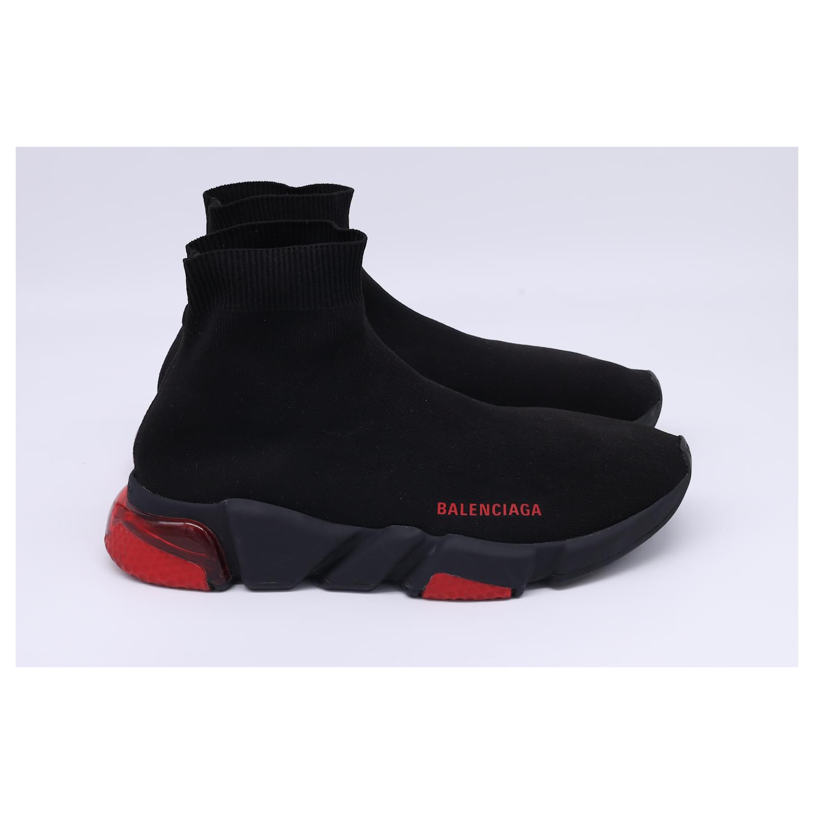 Clear Sole Balenciaga Trainers Red And Black Balenciaga Speed