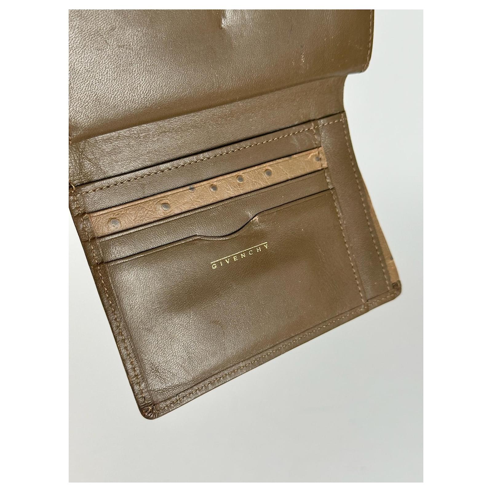 Vintage Givenchy Wallet Brown Khaki Ostrich leather ref.2319217