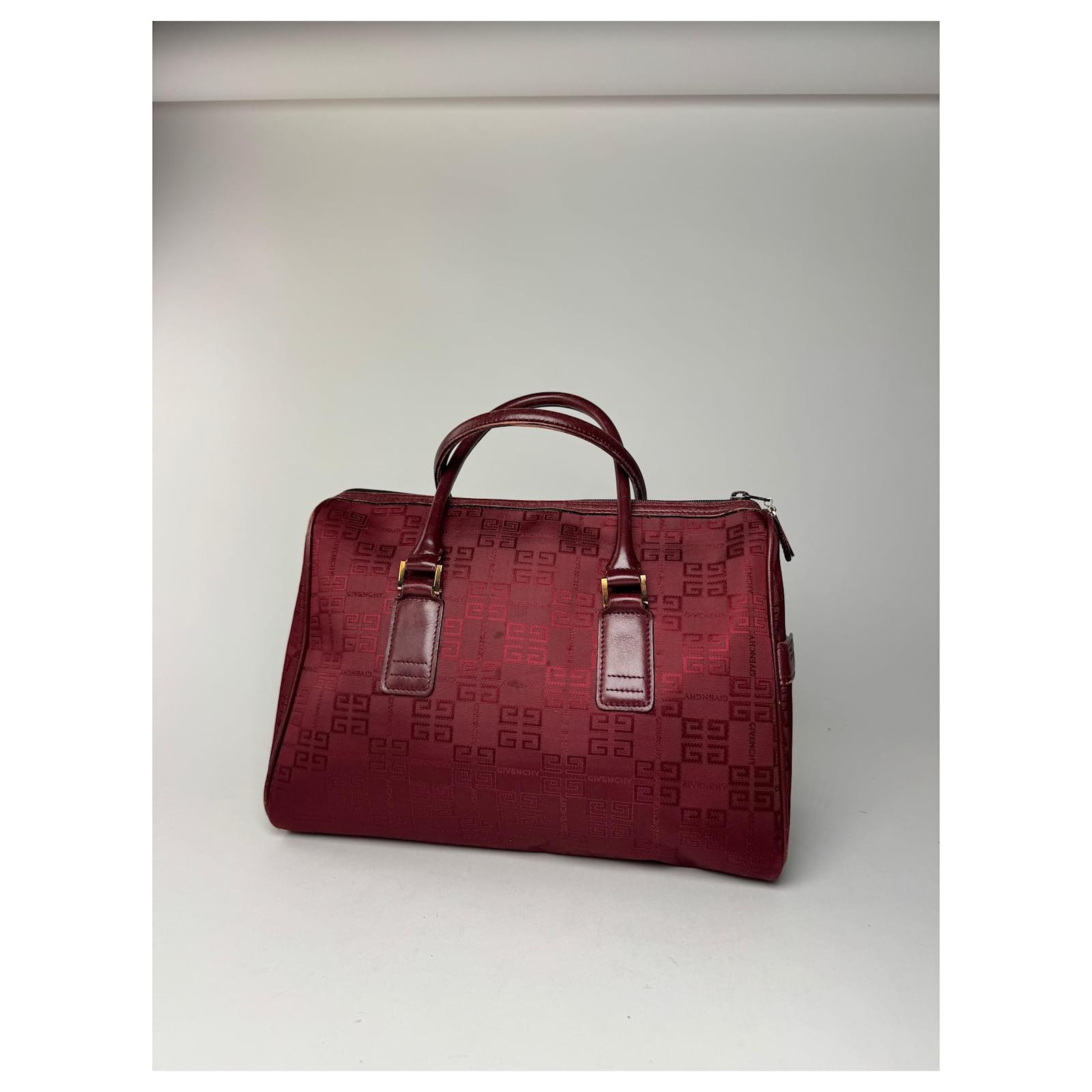 バッグ GIVENCHY SUEDE LEATHER MINI BOSTON BAG Vintage Givenchy Mini Boston bag burgundy Dark red Leather