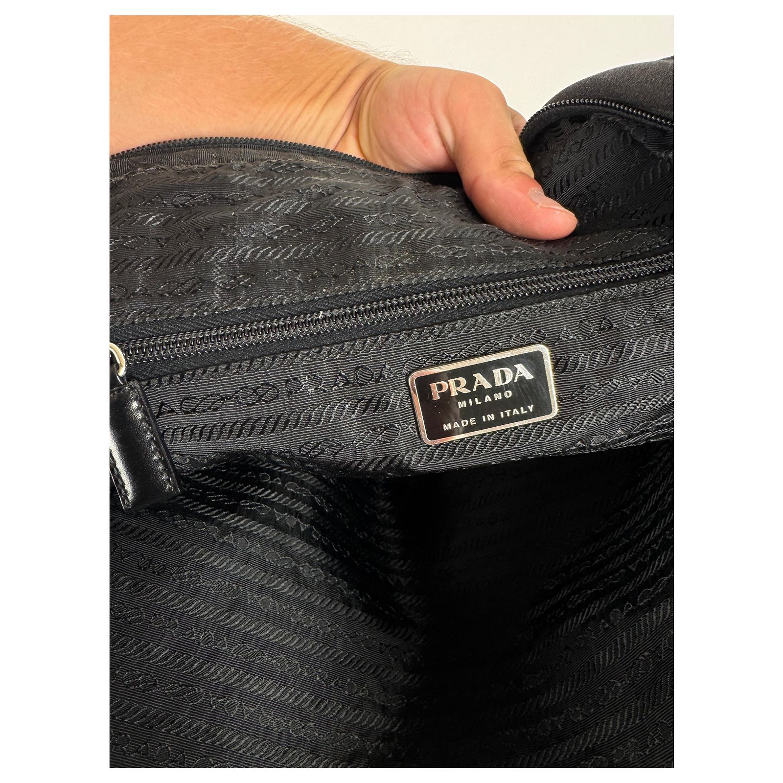 Vintage Prada Sport Canvas Bag Anthrazite Dark grey Cotton ref 