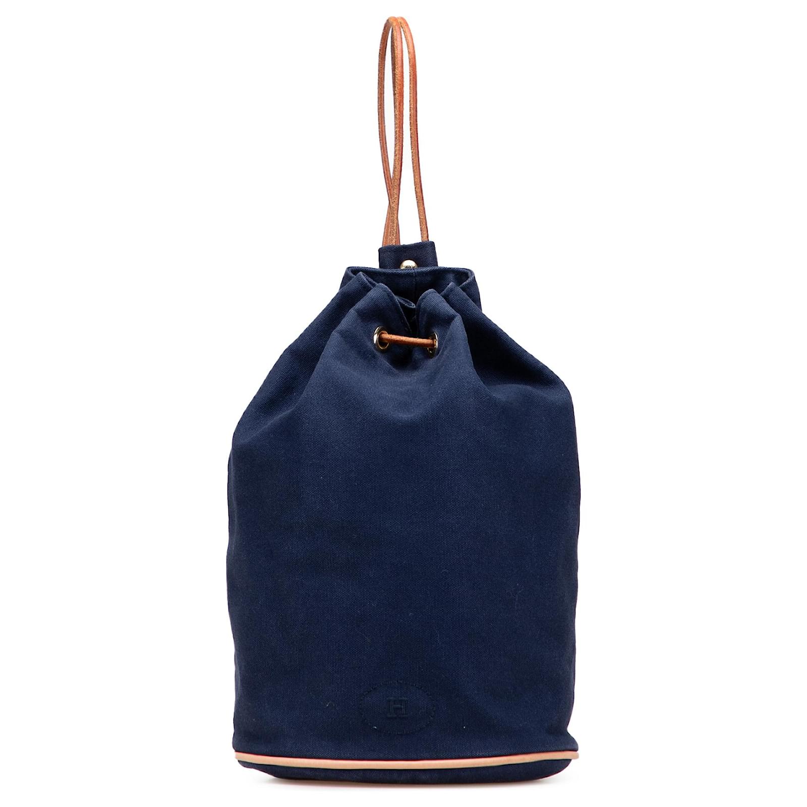 Hermès Blue Toile Polochon Mimile Dark blue Cloth Cloth  ref.2320482