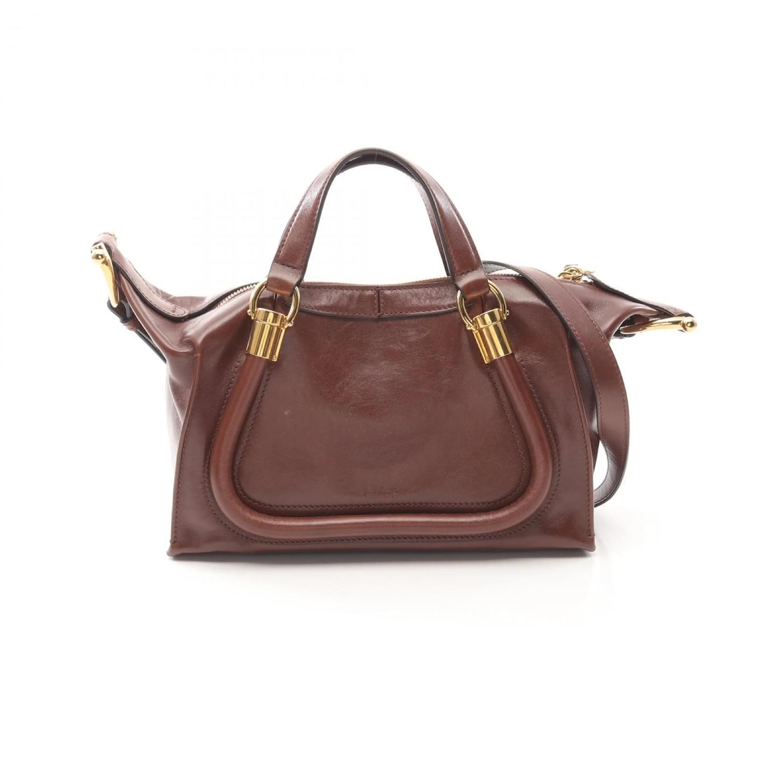 Chloé Chloe Paraty 24 Kleine Handtasche Braun Leder