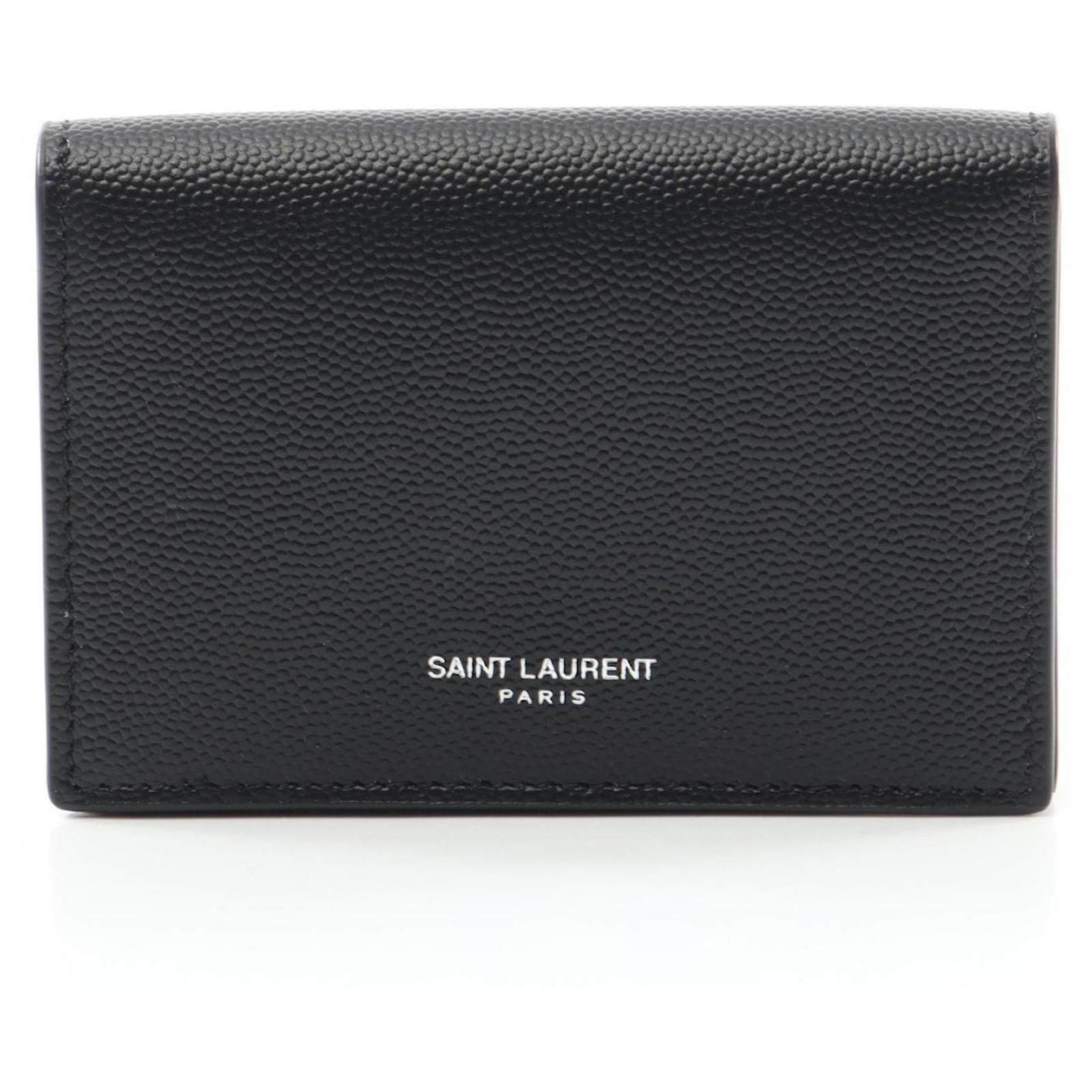 Saint Laurent Black Leather Business Card Case ref.2321849 - Joli