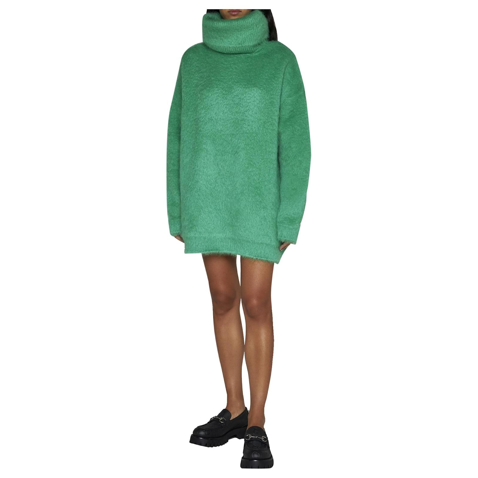 green gucci sweater dress Gucci Brushed Mohair Jumper Dress | Green