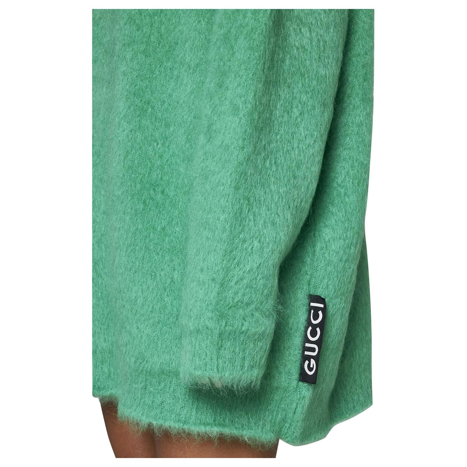 green gucci sweater dress Mohair-blend Mini Sweater Dress In Green