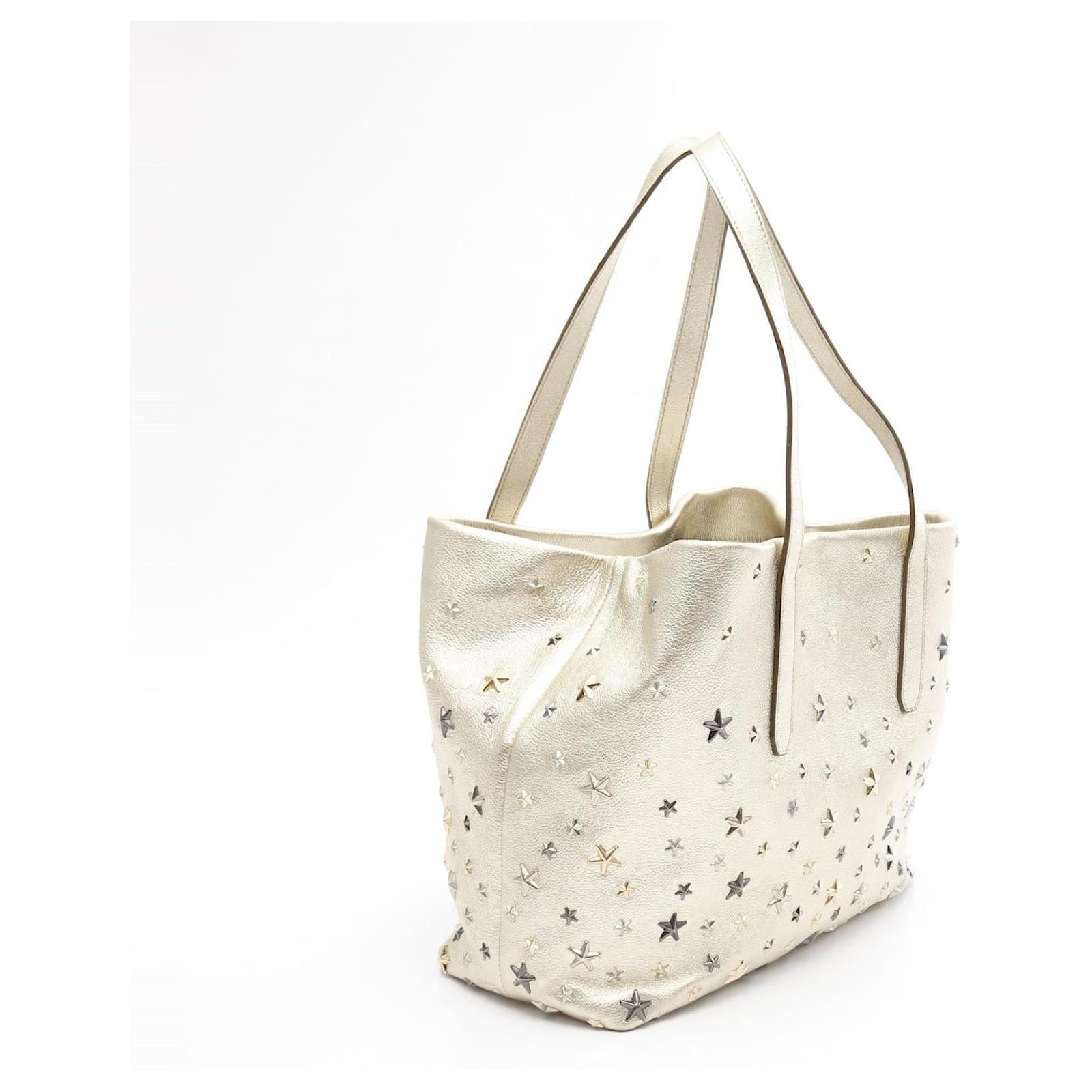 Jimmy Choo SOFIA M Leather Tote Bag Golden Metallic ref
