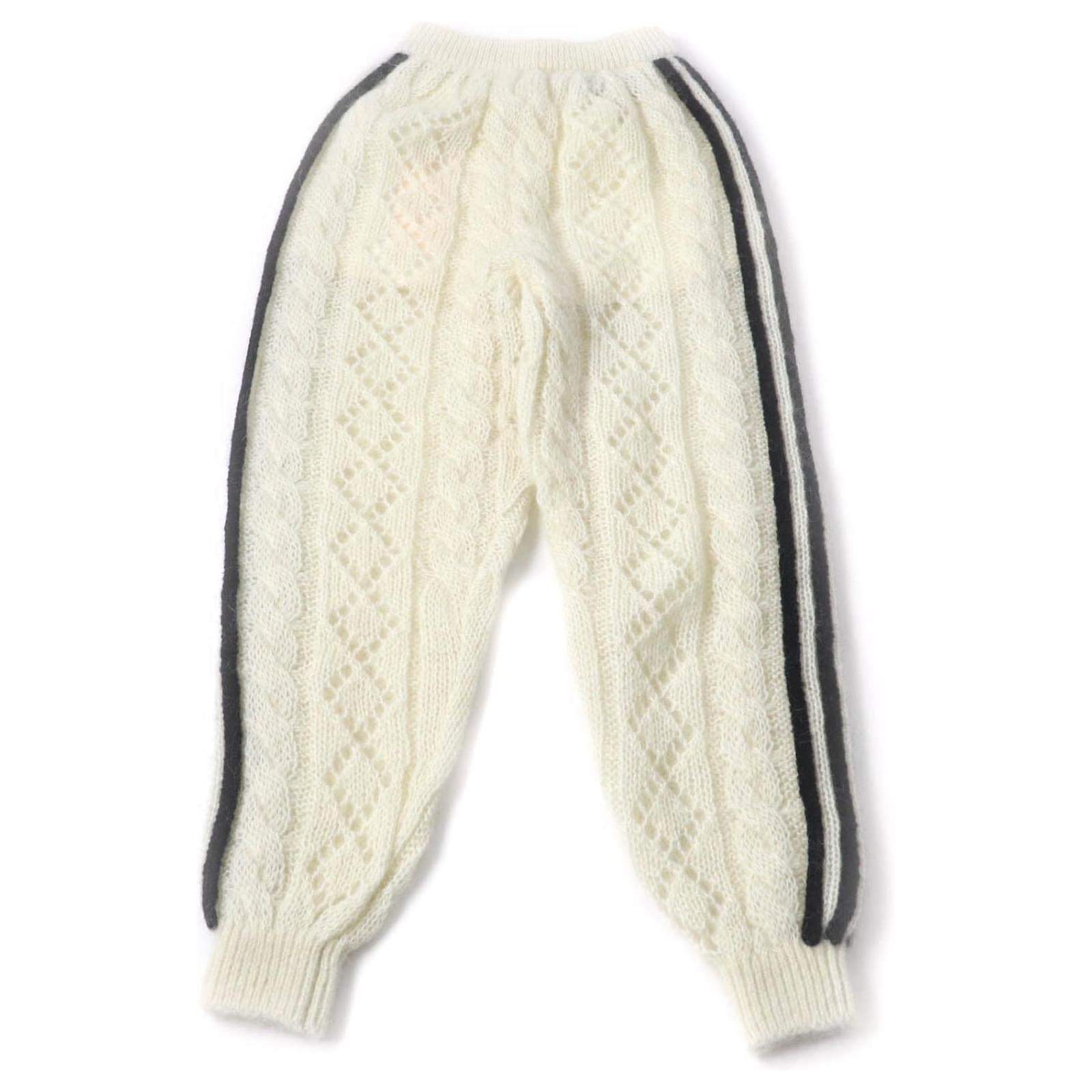 GUCCI x adidas Mohair Nylon Knit Pants XS Black Cream ref.2324650