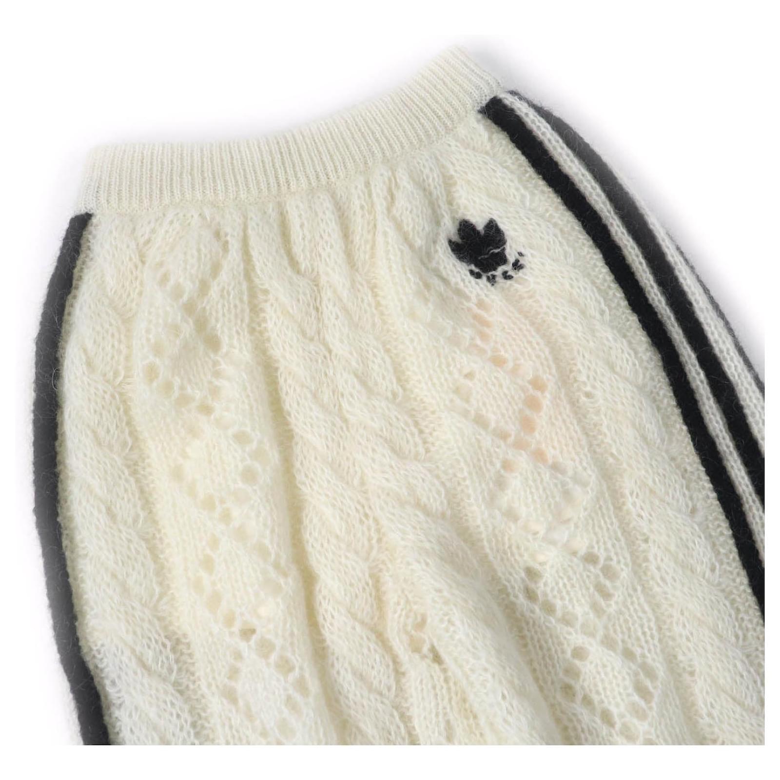 GUCCI x adidas Mohair Nylon Knit Pants XS Black Cream ref.2324650