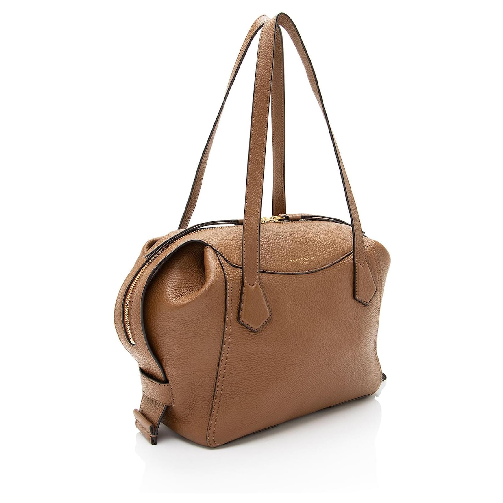 Tory Burch Leather Perry Medium Satchel Brown Joli