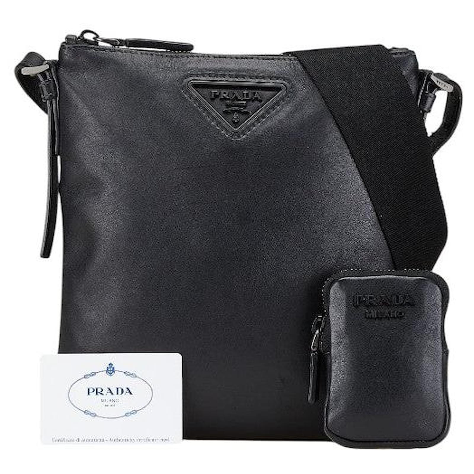 プラダ レザー トライアングル ロゴ ショルダーバッグ 2VH124 PRADA プラダ ショルダーバッグ メンズ トライアングルロゴ