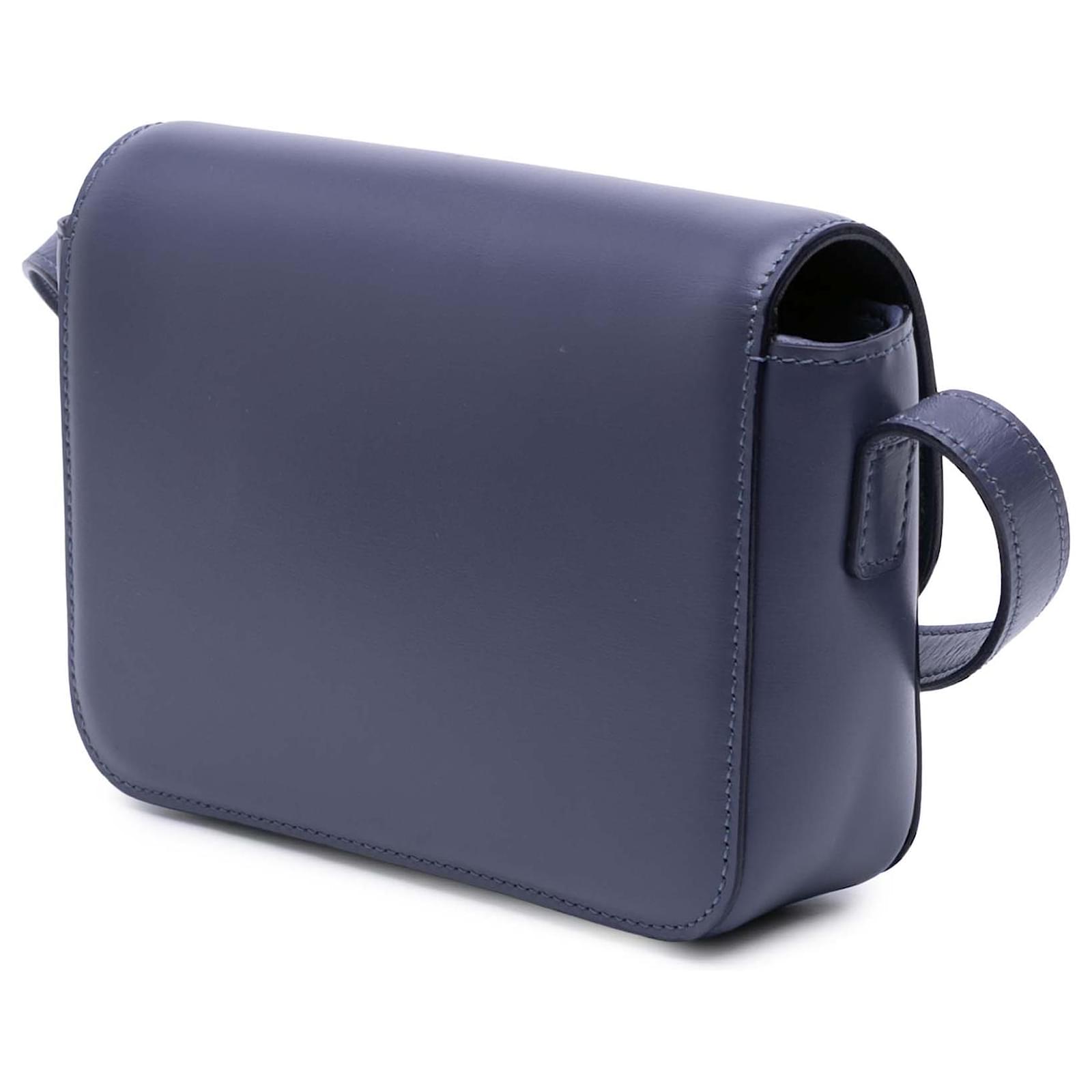 Céline Celine Purple Teen Shiny Calfskin Triomphe Crossbody
