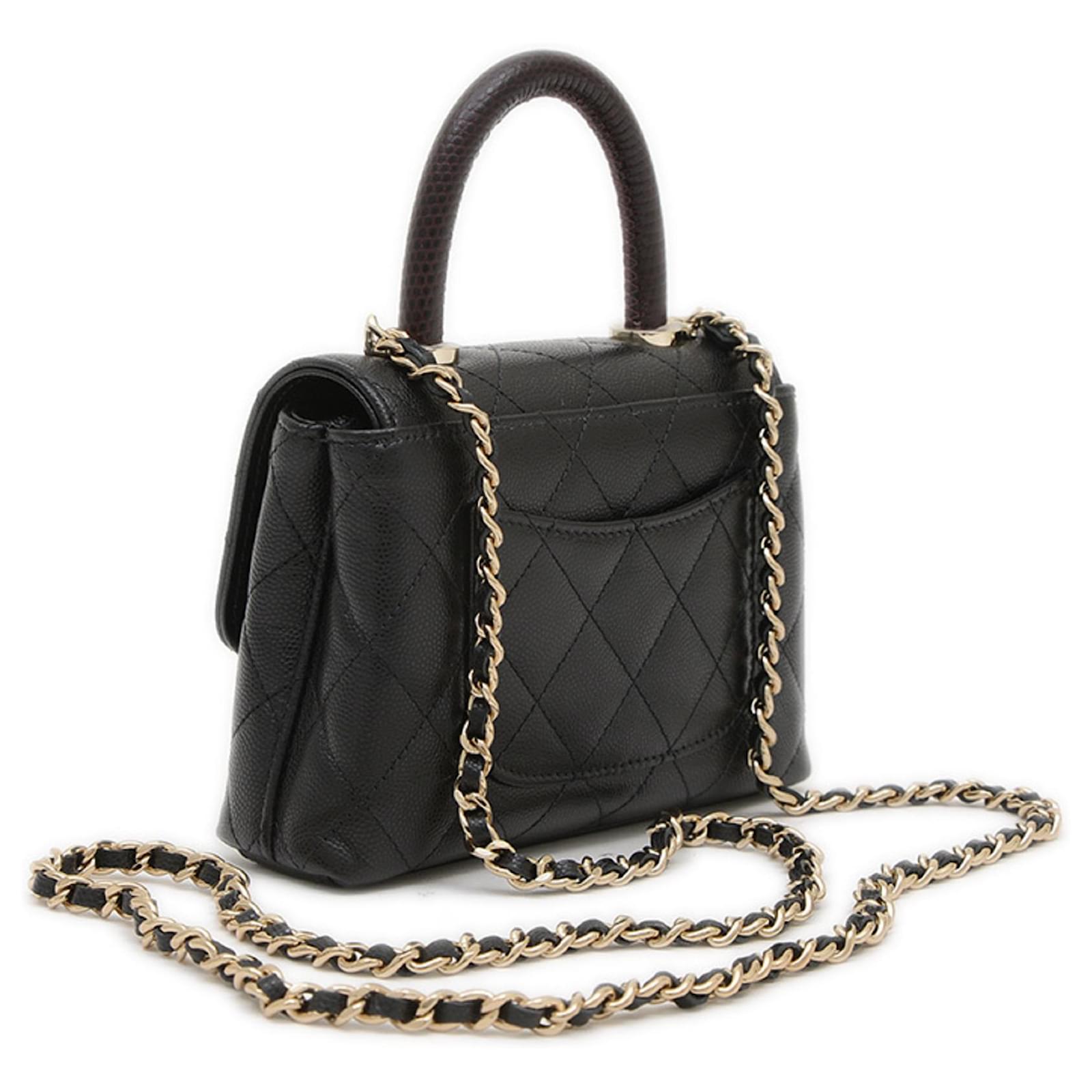 Chanel Coco Handle Extra Mini Shoulder Bag Brown Black ref