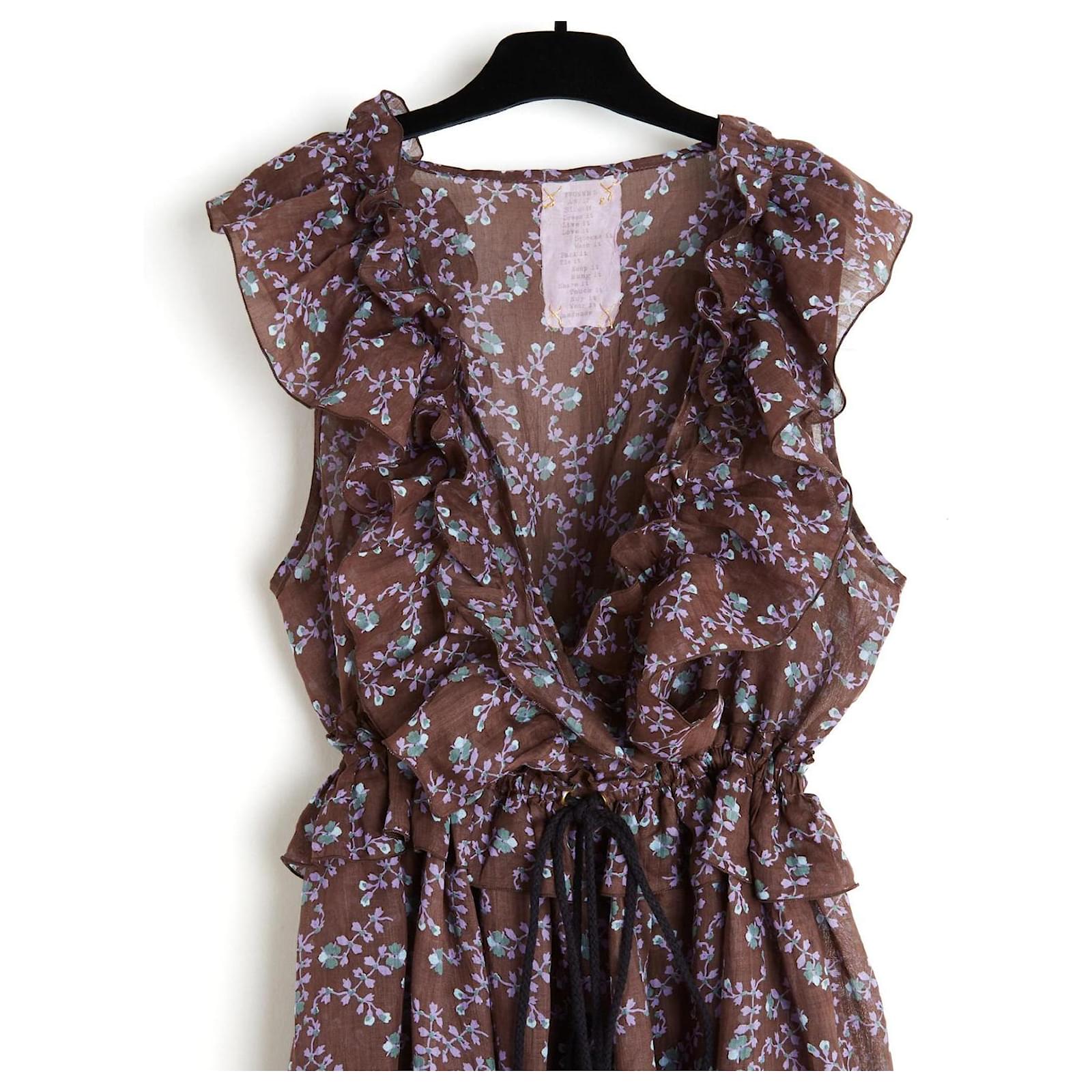 Yvonne S 2017 Marie Antoinette TM Floral Burgundy Linen Maxi Dress UK10 US8  Multiple colors ref.2330382 - Joli Closet