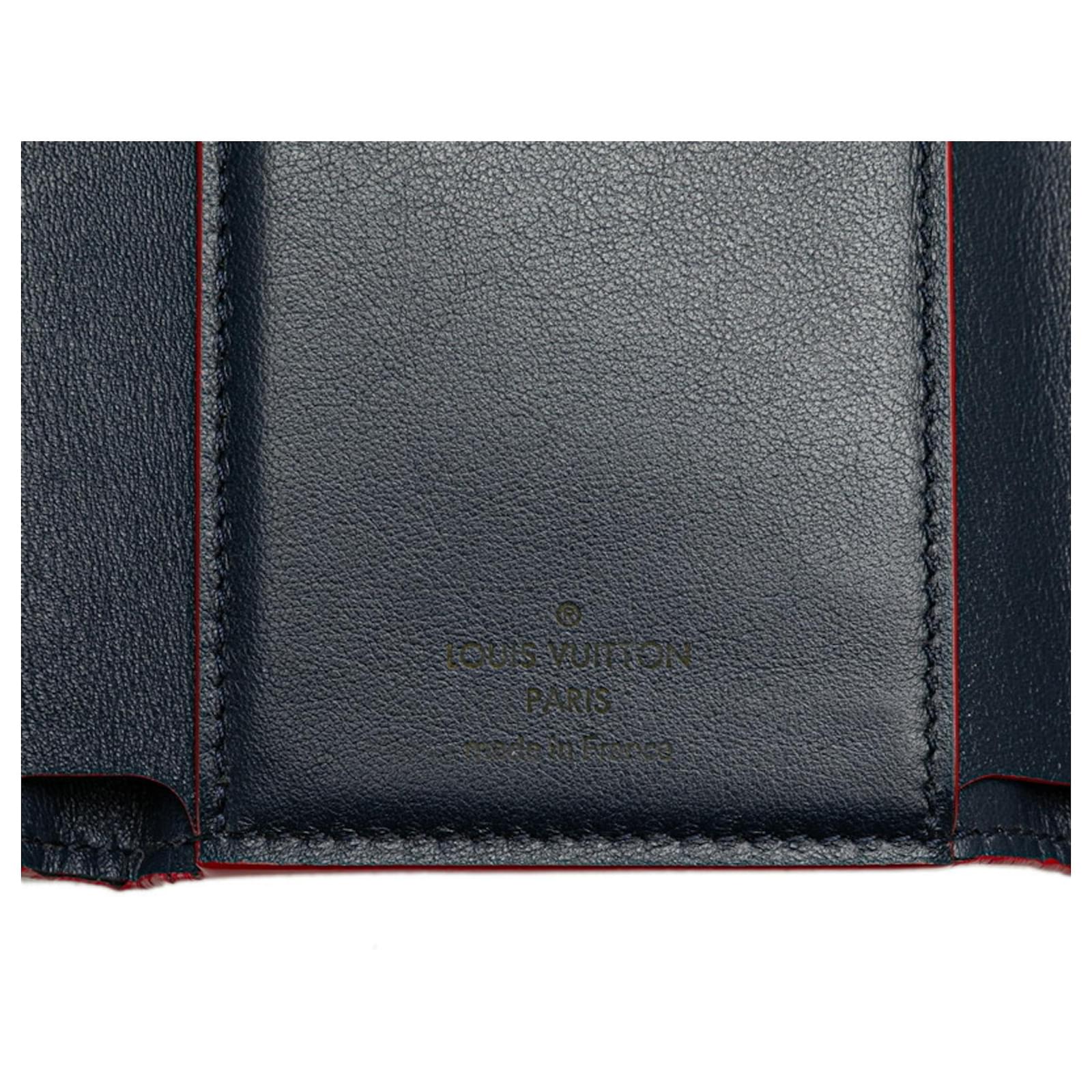Louis Vuitton Portefeuille Capucines Tri-fold Wallet Red Navy blue Leather  ref.2333556