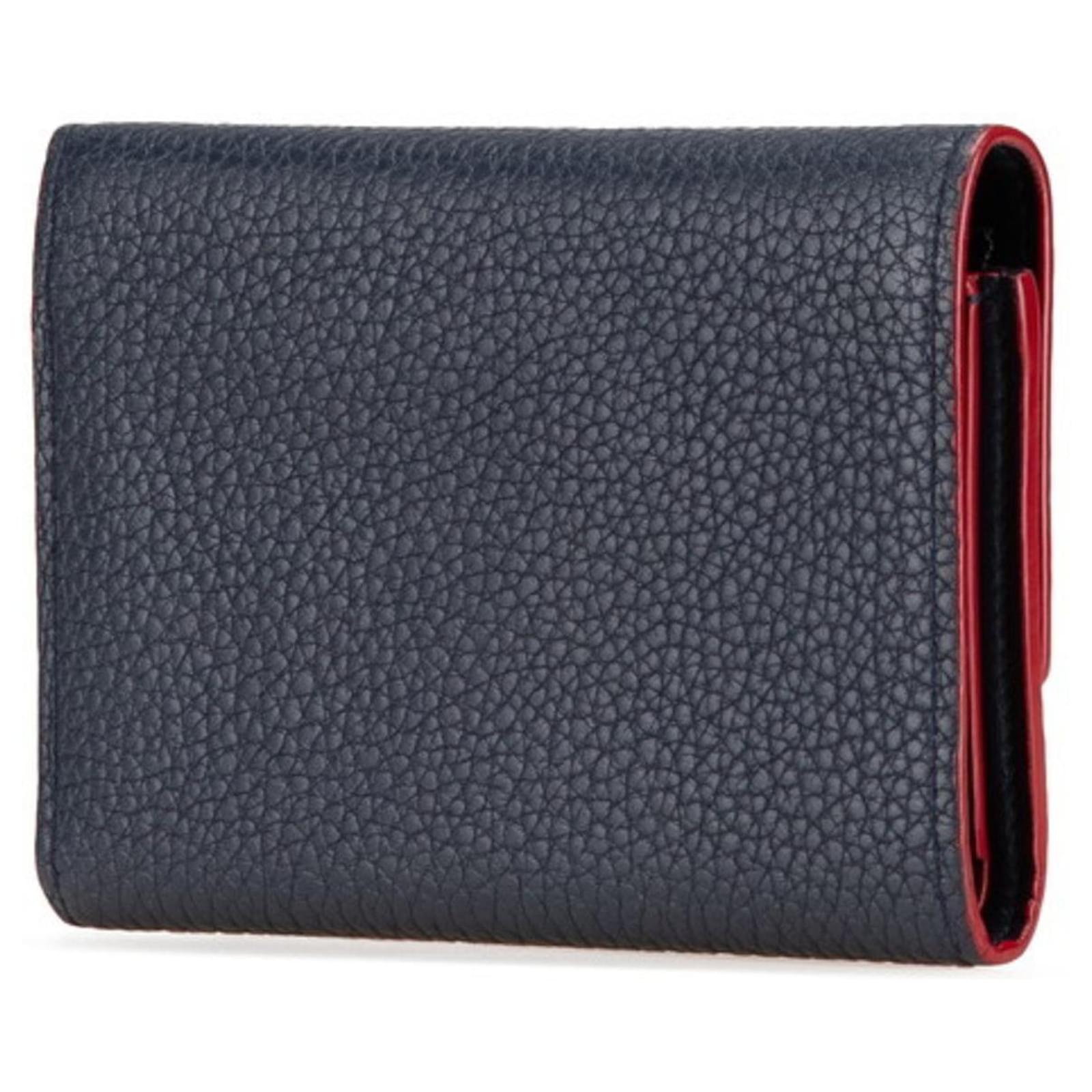 Louis Vuitton Portefeuille Capucines Tri-fold Wallet Red Navy blue Leather  ref.2333556