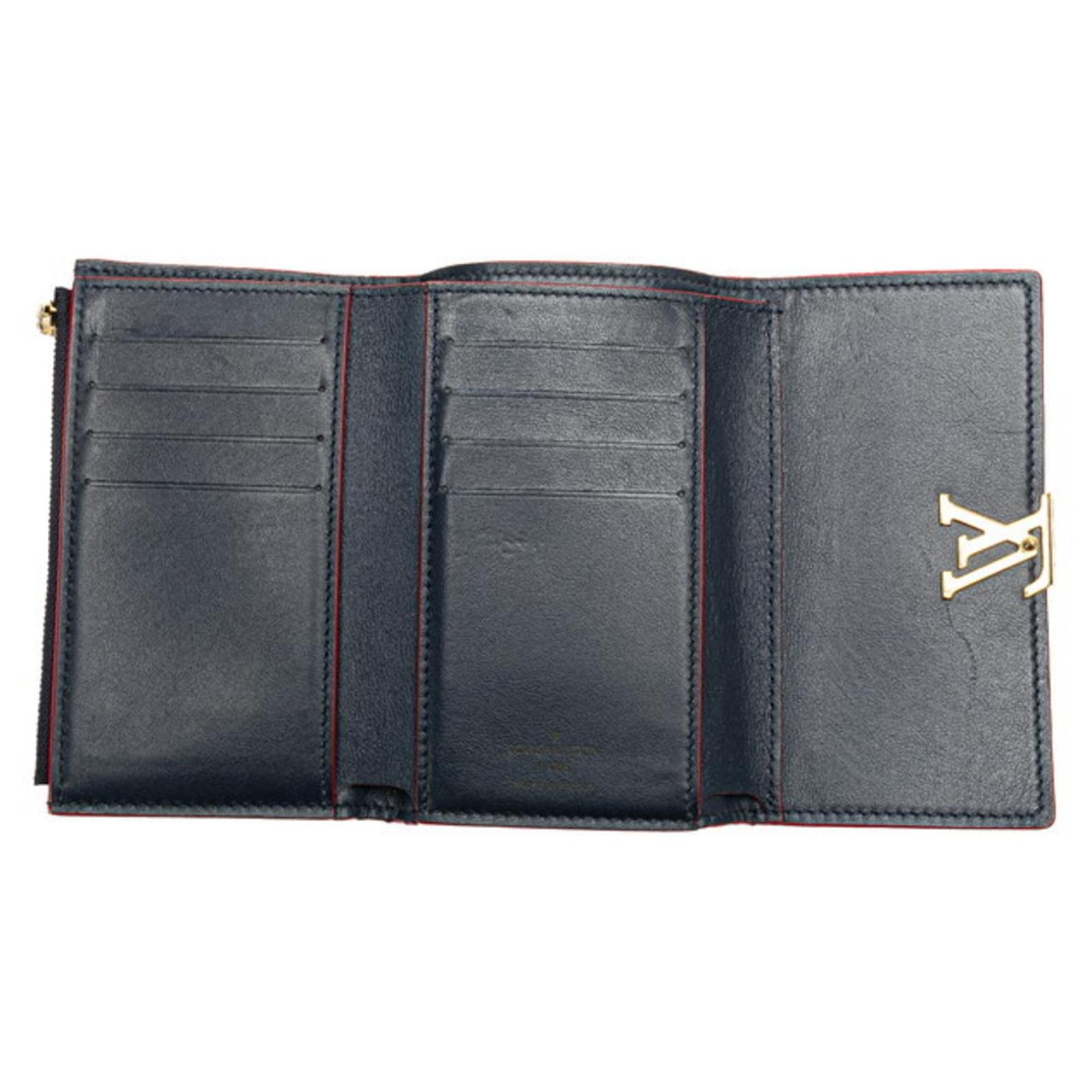 Louis Vuitton Portefeuille Capucines Tri-fold Wallet Red Navy blue Leather  ref.2333556