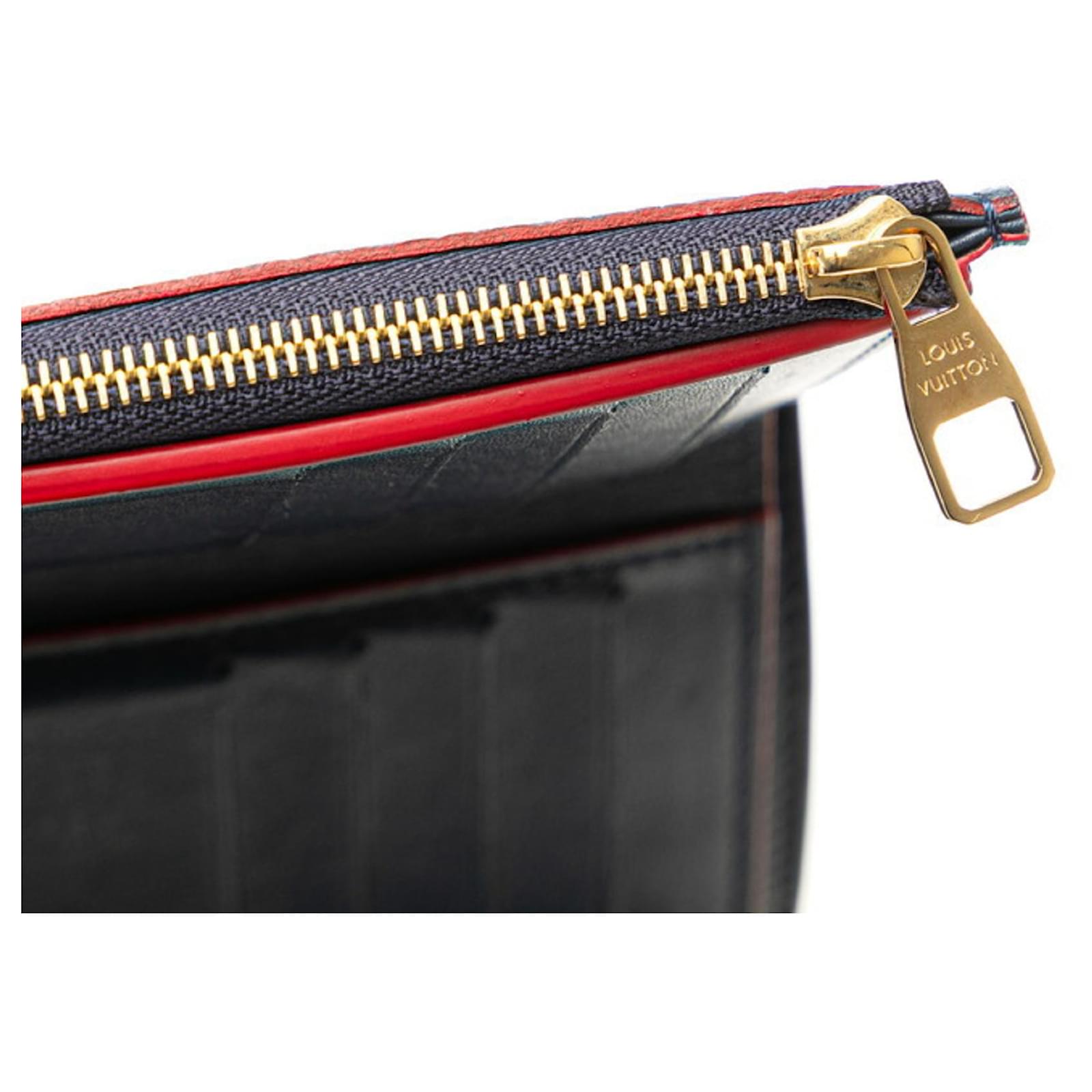 Louis Vuitton Portefeuille Capucines Tri-fold Wallet Red Navy blue Leather  ref.2333556