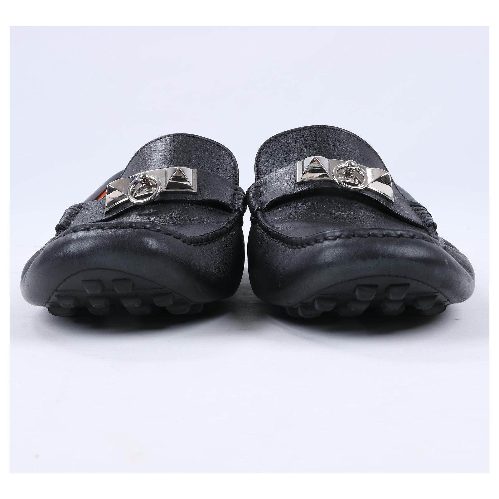 Hermès HERMES Irving Leather Driving Moccasins in Black  display picture 2