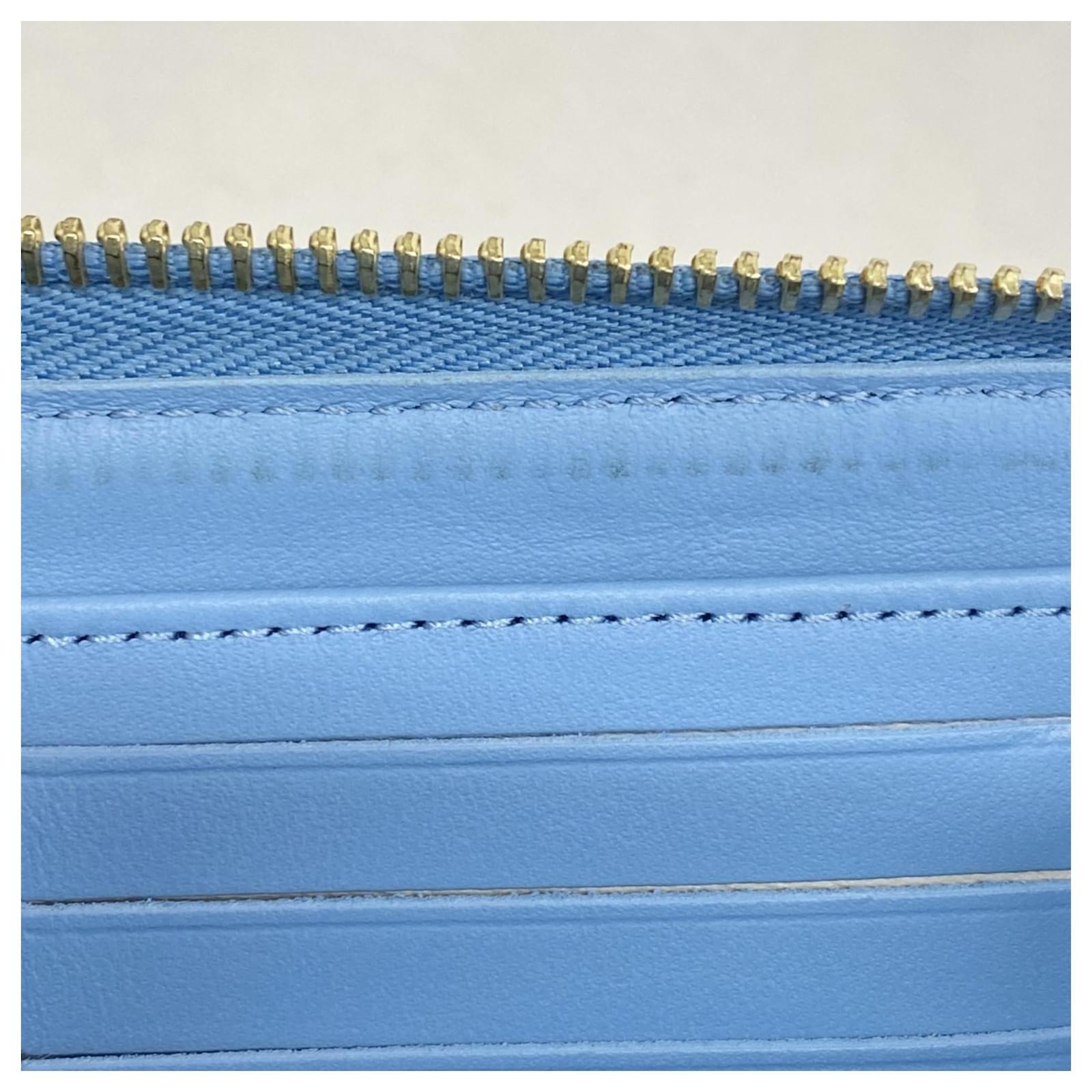 Louis Vuitton Long Wallet Monogram Embossed Zippy M82051 Blue  ref.2334397