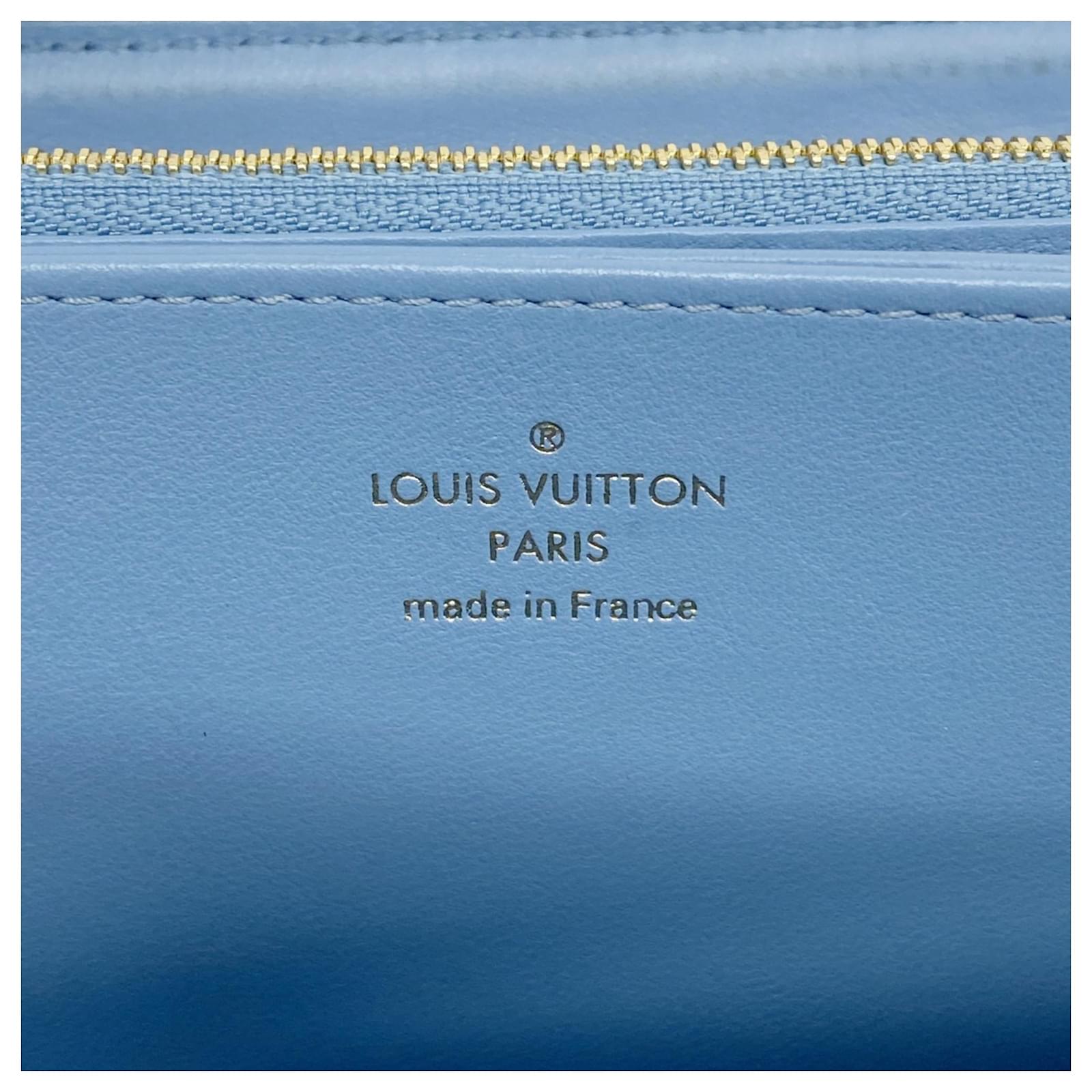 Louis Vuitton Long Wallet Monogram Embossed Zippy M82051 Blue  ref.2334397