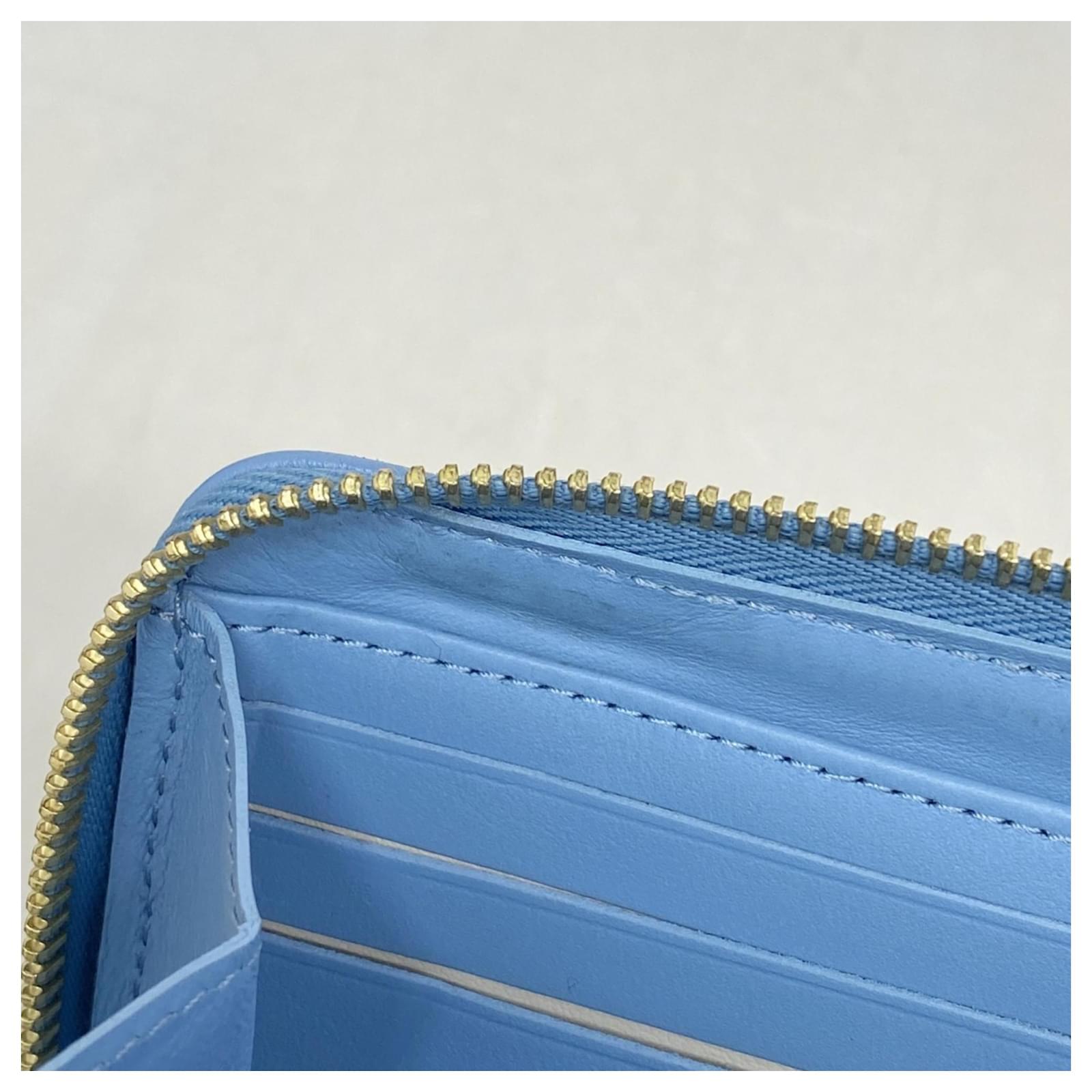 Louis Vuitton Long Wallet Monogram Embossed Zippy M82051 Blue  ref.2334397