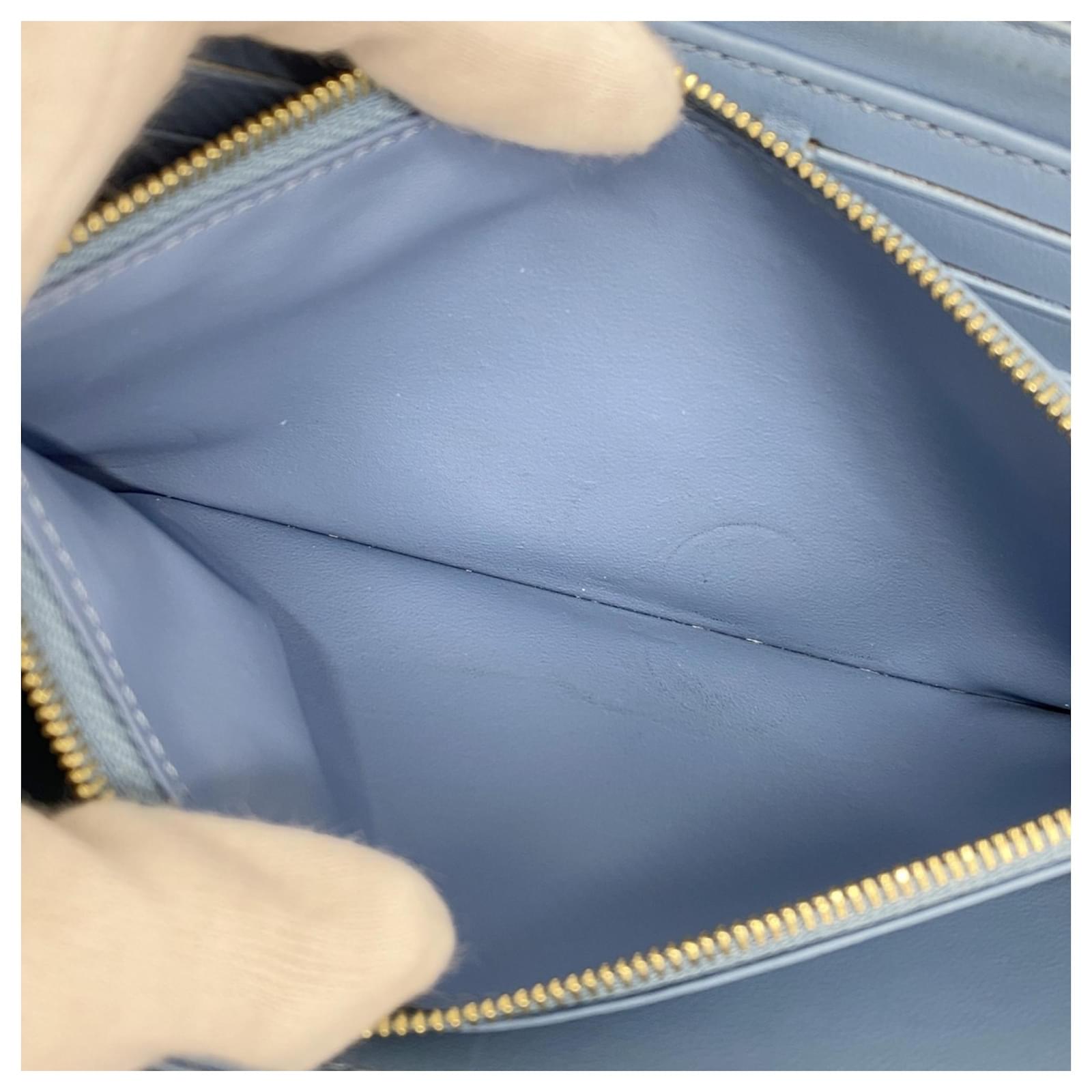 Louis Vuitton Long Wallet Monogram Embossed Zippy M82051 Blue  ref.2334397