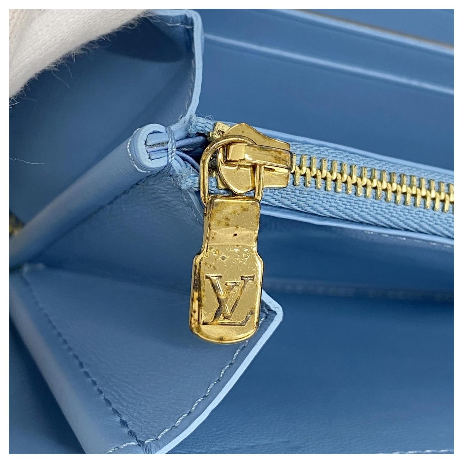 Louis Vuitton Long Wallet Monogram Embossed Zippy M82051 Blue  ref.2334397