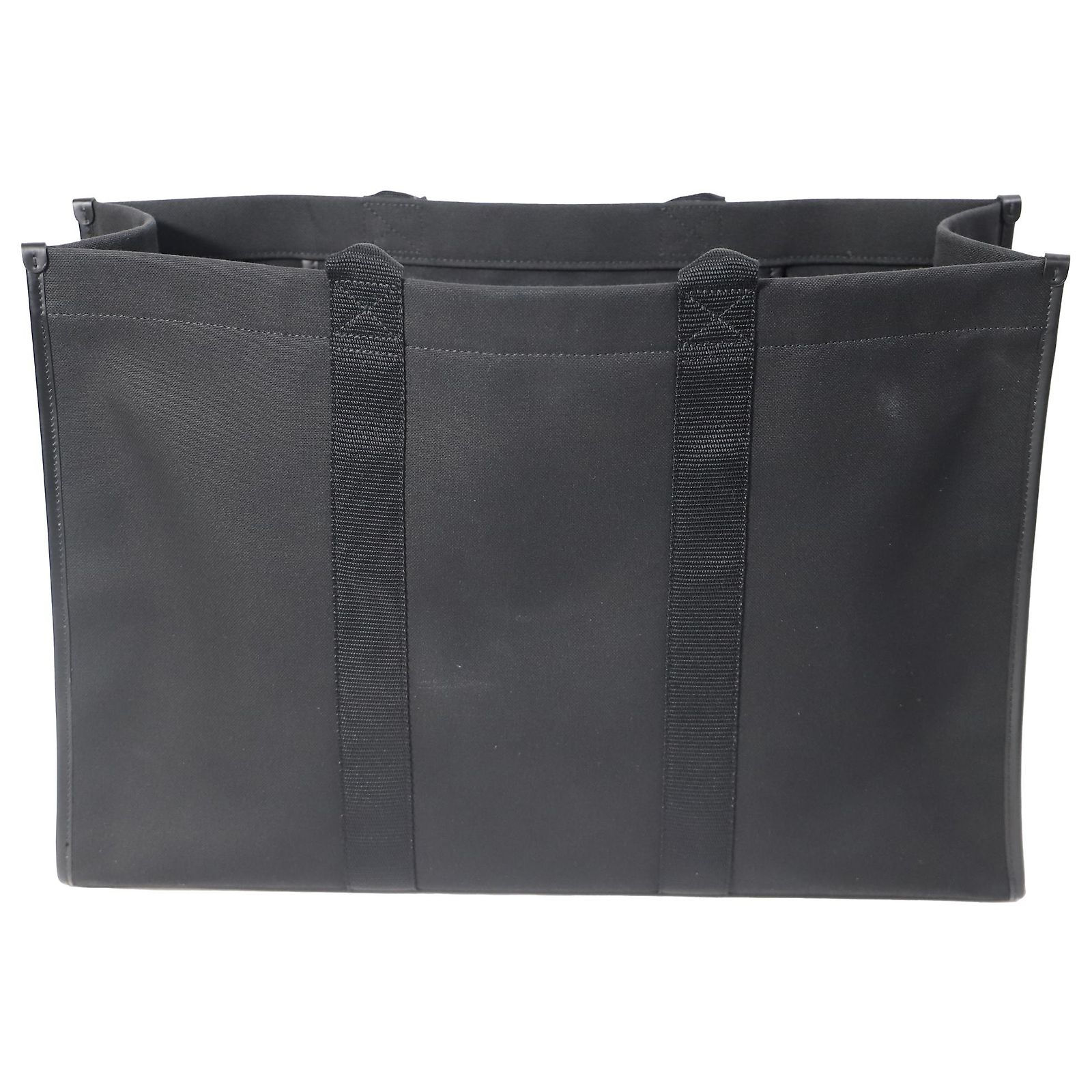 Everyday Balenciaga Large Hardware Logo Tote Bag in Black Canvas 