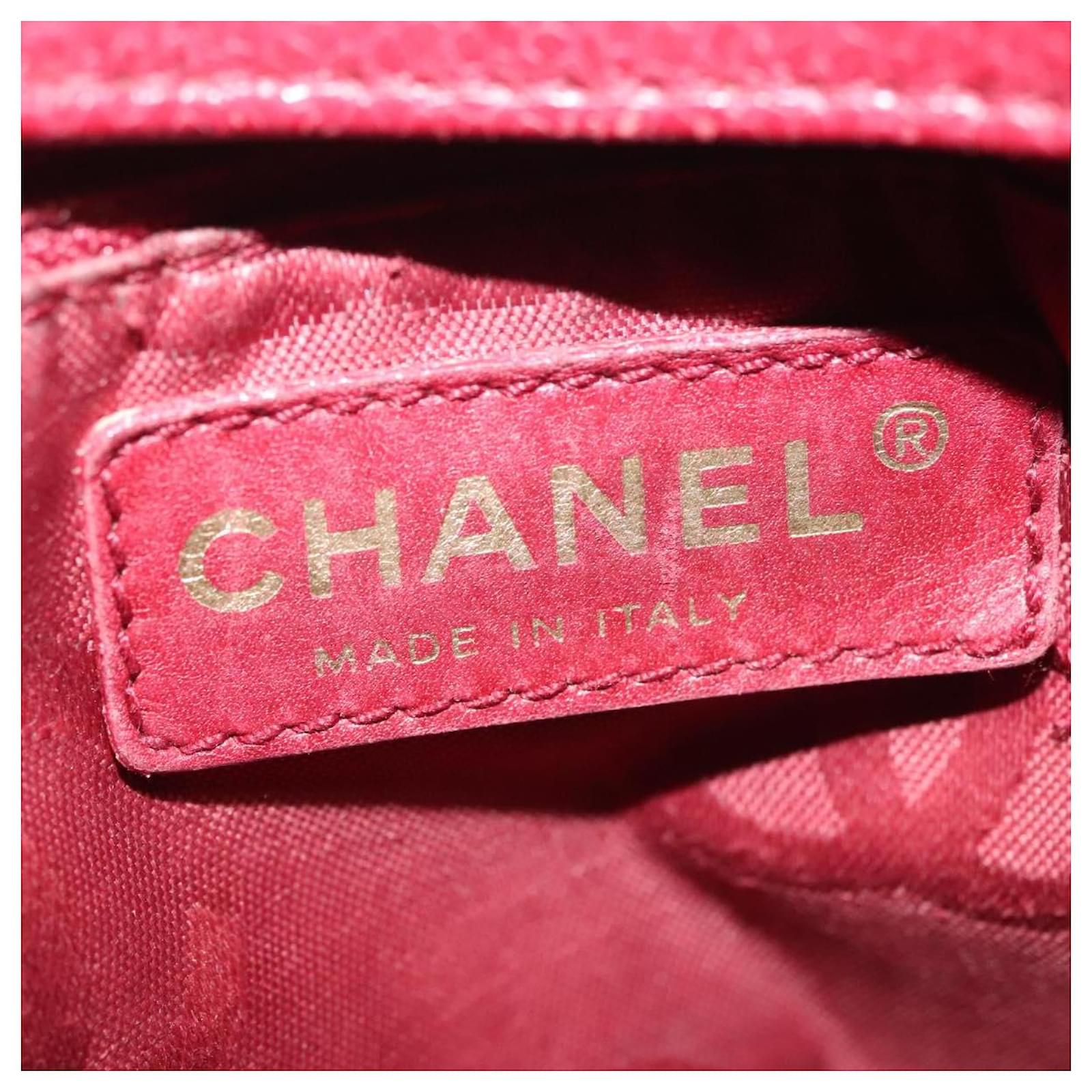 CHANEL Wild Stitch Hand Bag Caviar Skin Bordeaux Gold CC Auth