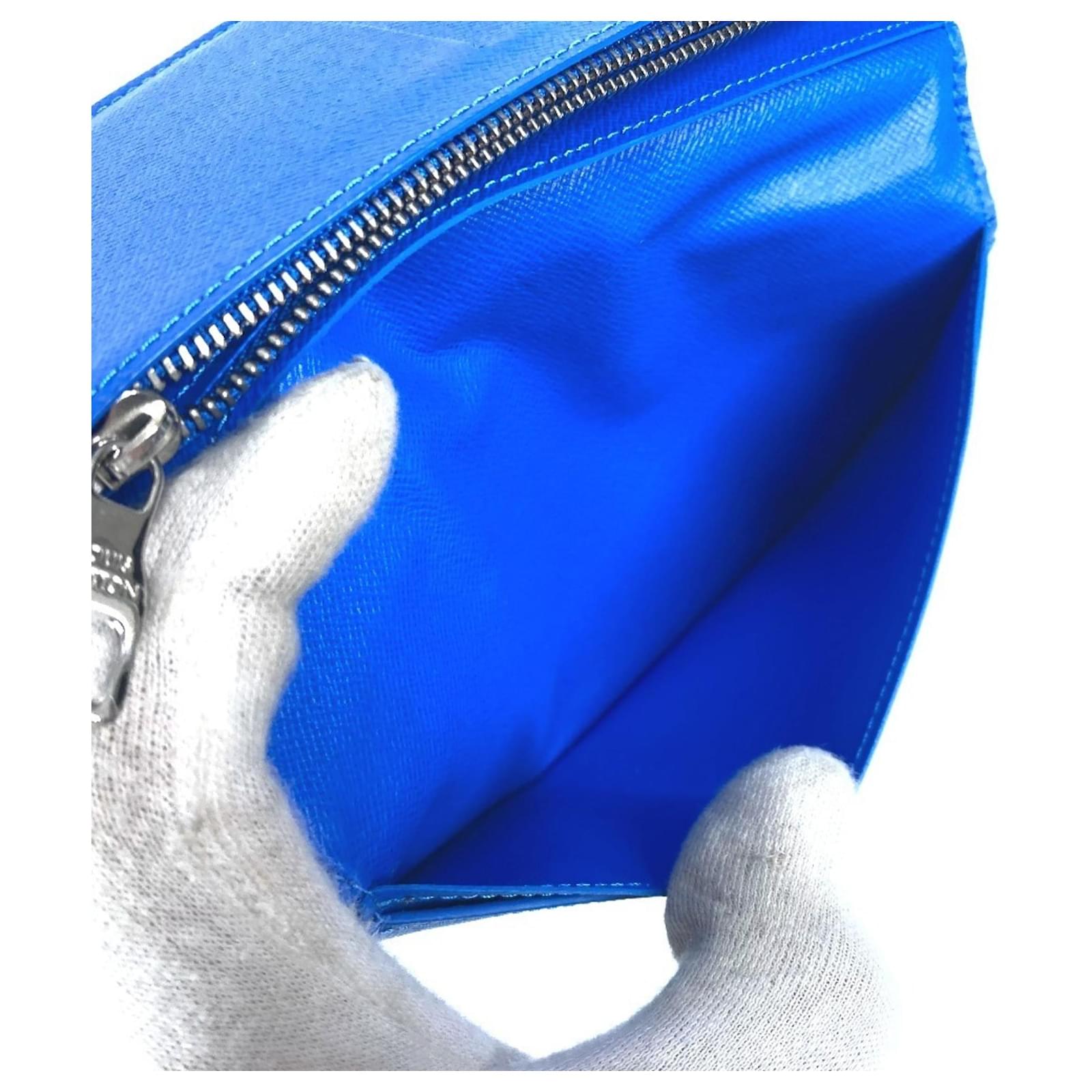 Louis Vuitton Monogram Clouds Portefeuille Brazza Long Wallet White Blue Patent leather  ref.2337713