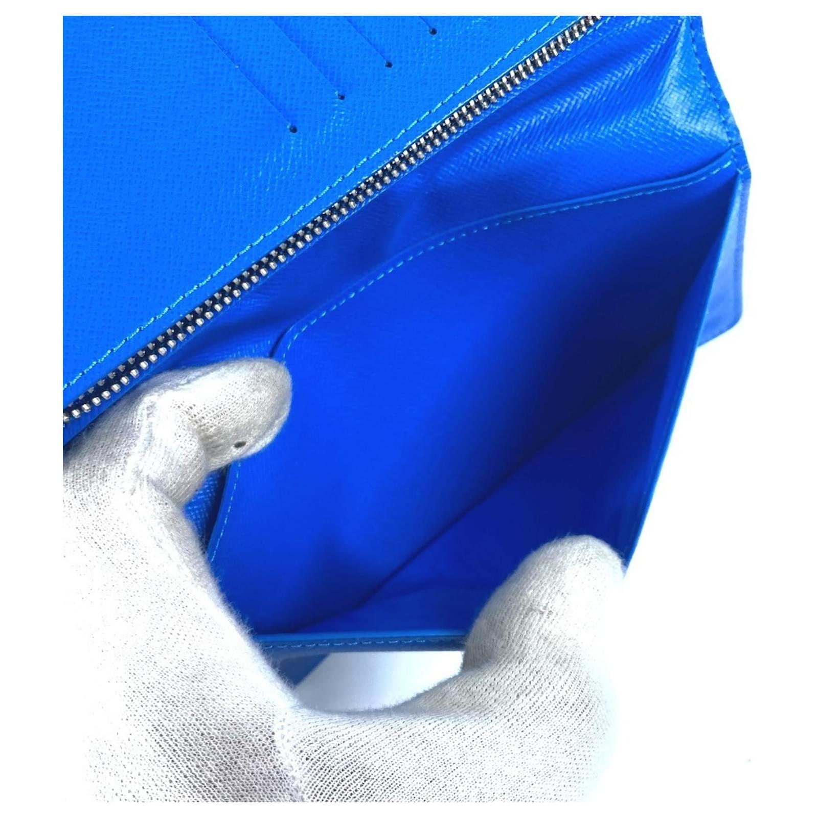 Louis Vuitton Monogram Clouds Portefeuille Brazza Long Wallet White Blue Patent leather  ref.2337713
