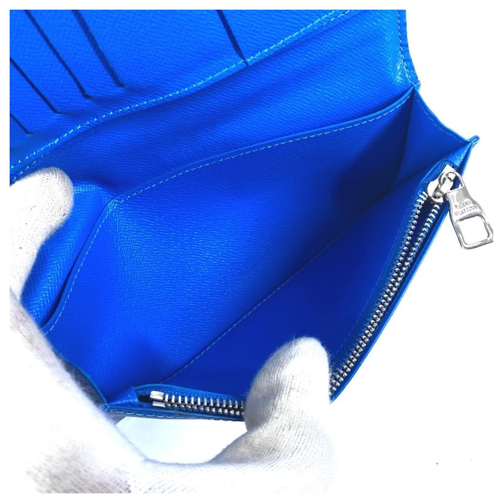 Louis Vuitton Monogram Clouds Portefeuille Brazza Long Wallet White Blue Patent leather  ref.2337713