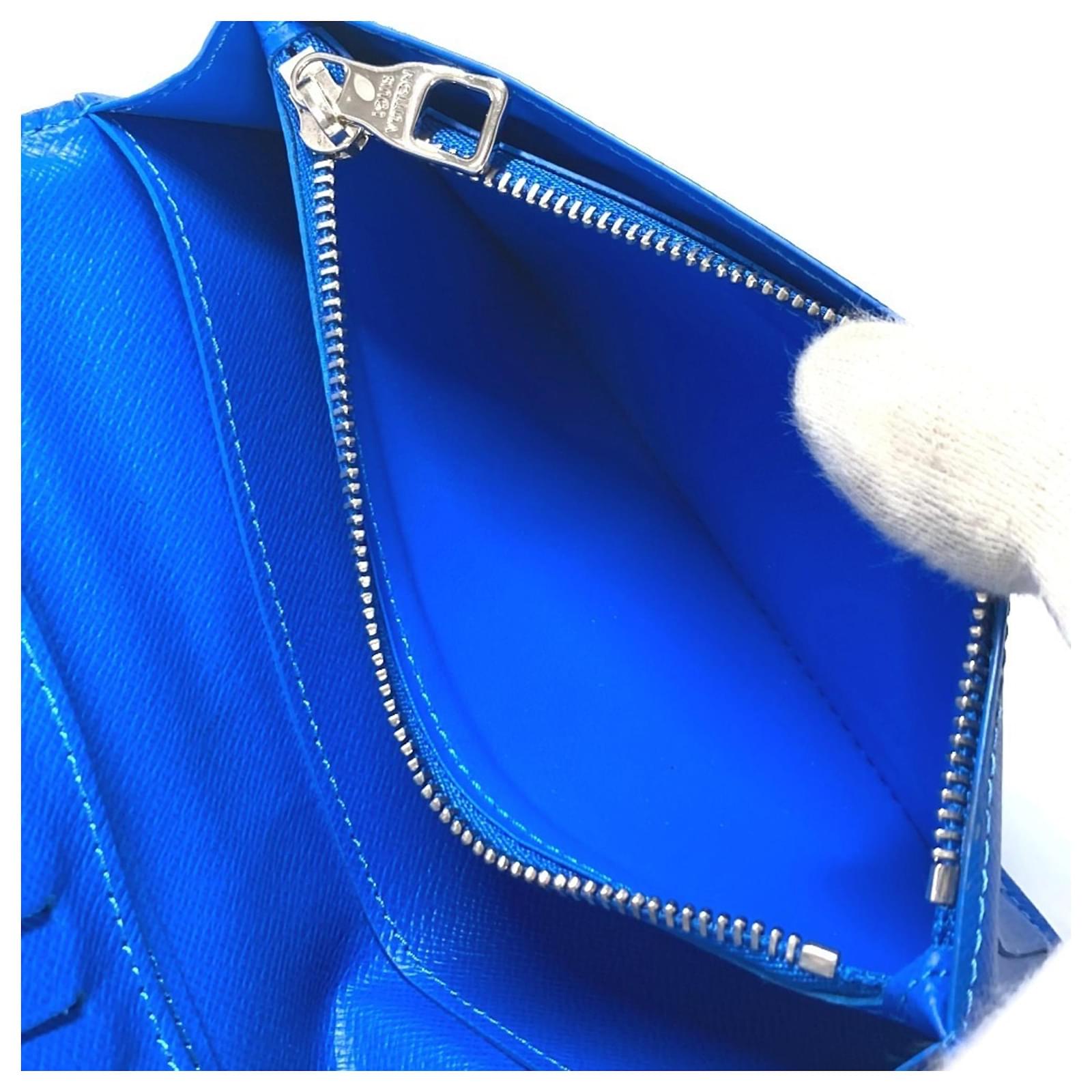Louis Vuitton Monogram Clouds Portefeuille Brazza Long Wallet White Blue Patent leather  ref.2337713