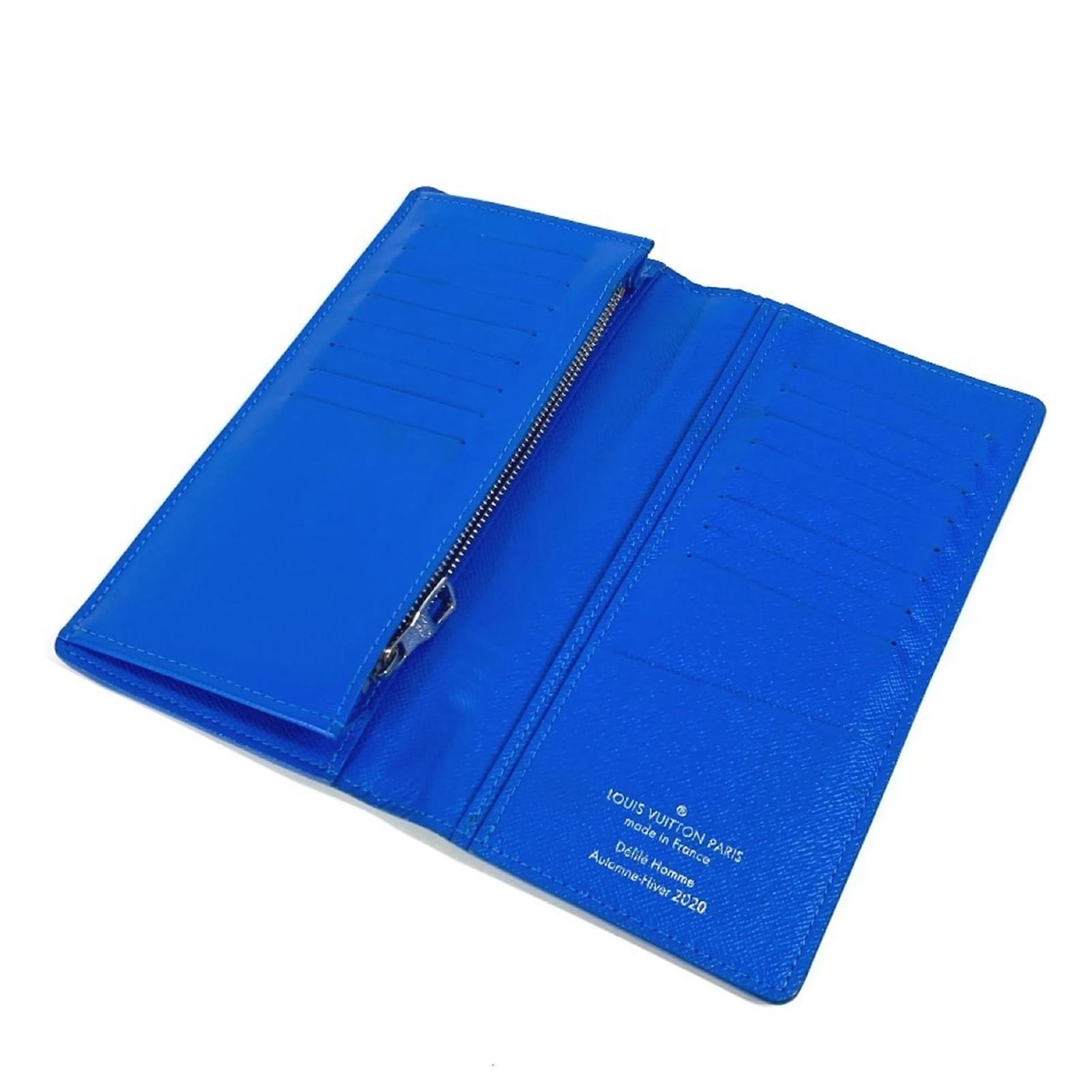 Louis Vuitton Monogram Clouds Portefeuille Brazza Long Wallet White Blue Patent leather  ref.2337713
