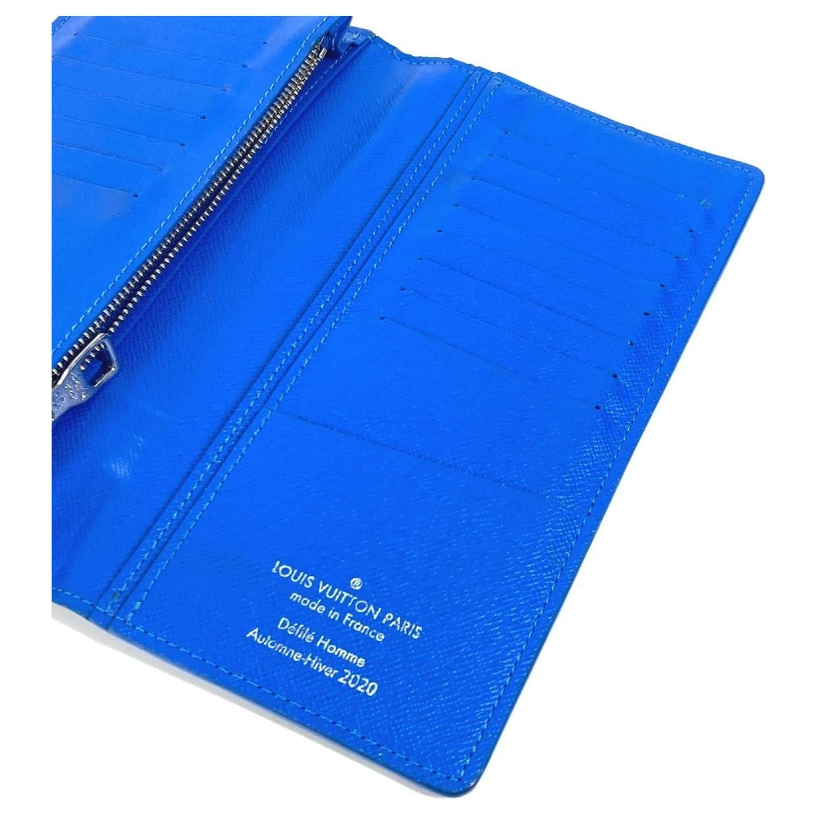 Louis Vuitton Monogram Clouds Portefeuille Brazza Long Wallet White Blue Patent leather  ref.2337713