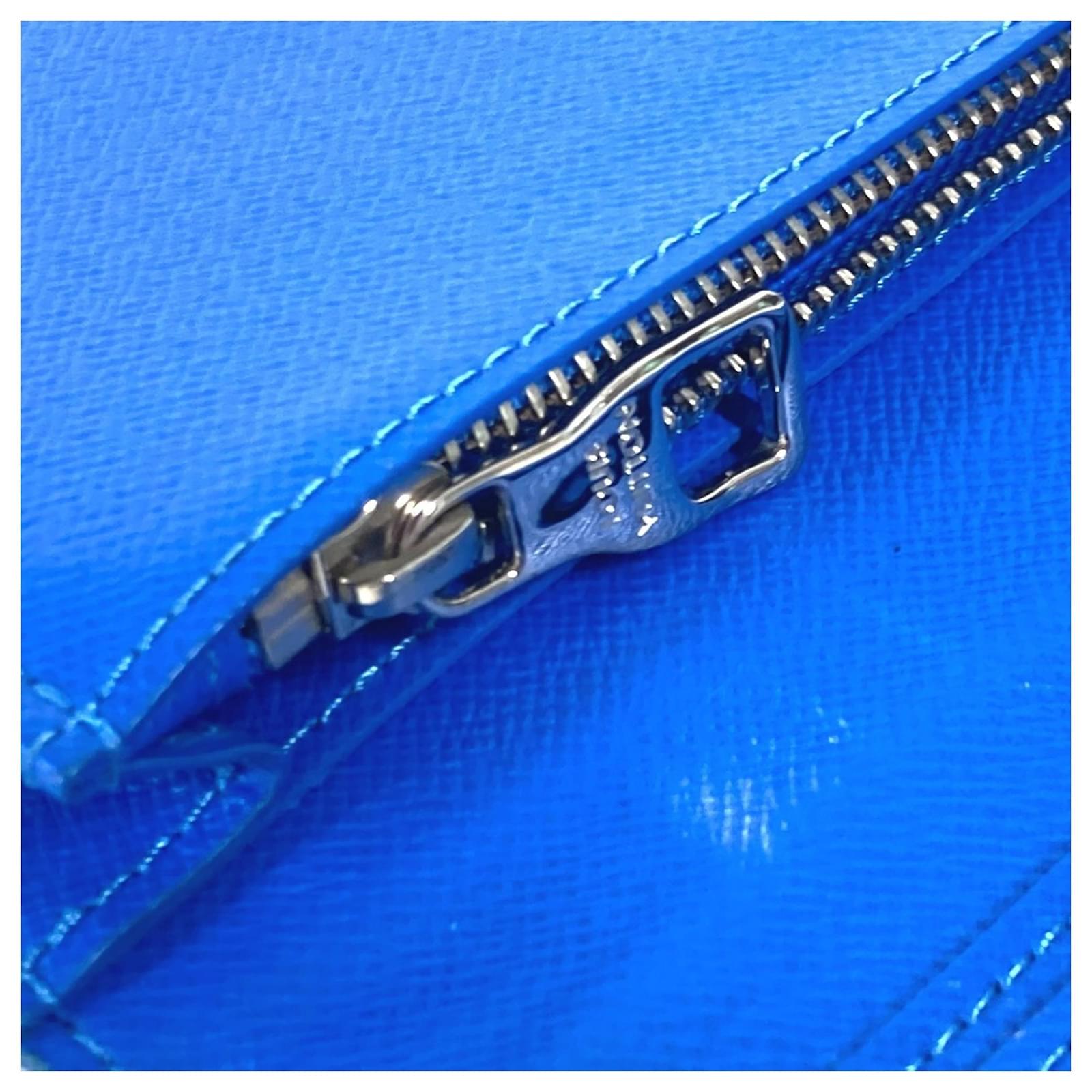 Louis Vuitton Monogram Clouds Portefeuille Brazza Long Wallet White Blue Patent leather  ref.2337713