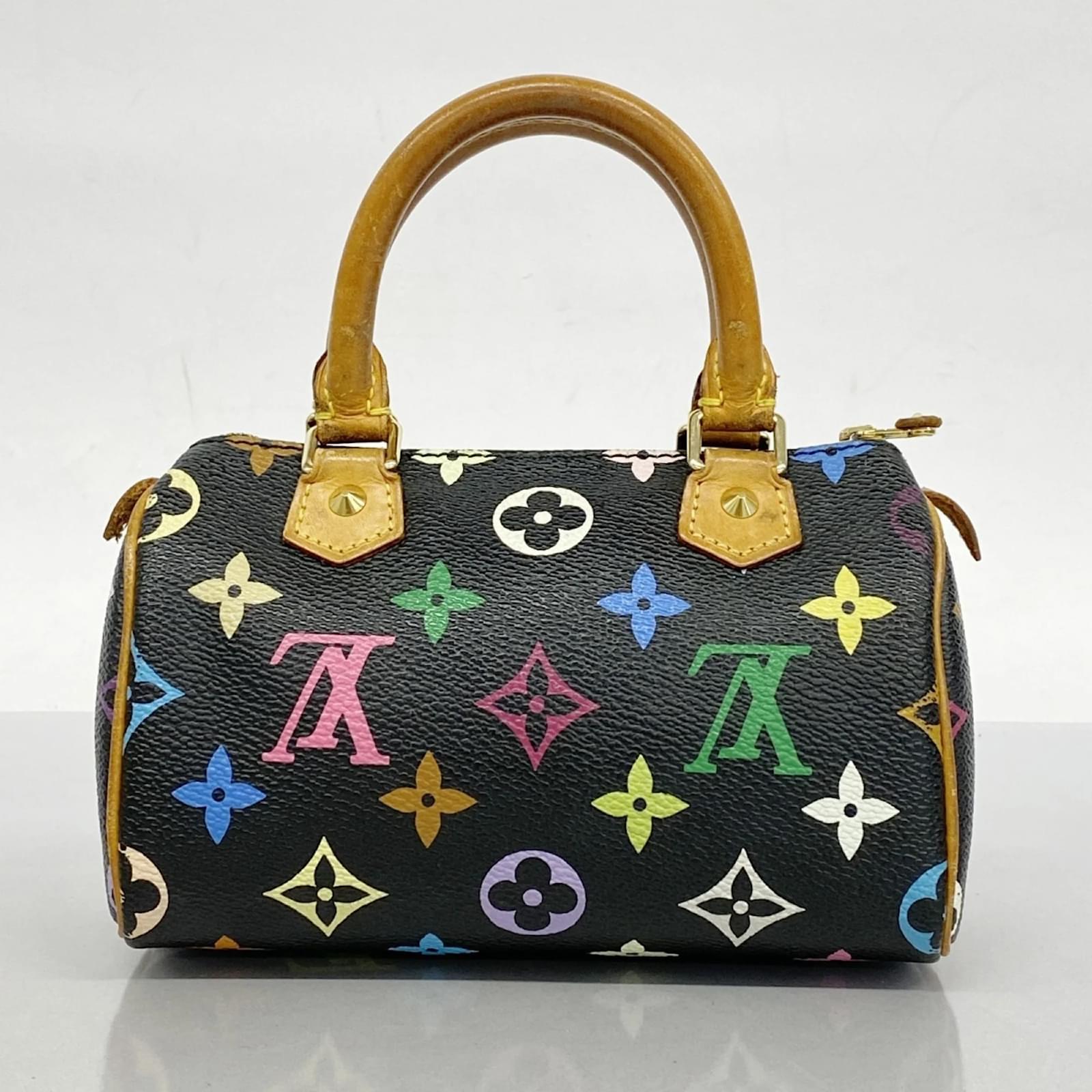 VUITTONバック Louis Vuitton Monogram Multicolor Mini Speedy Handbag Black ref