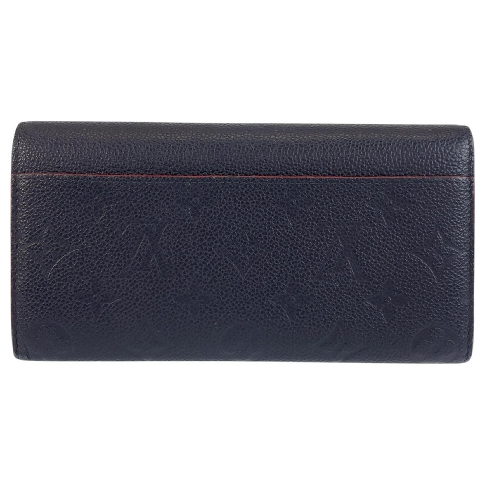 Louis Vuitton Monogram Empreinte Long Wallet Navy blue Cloth  ref.2338302