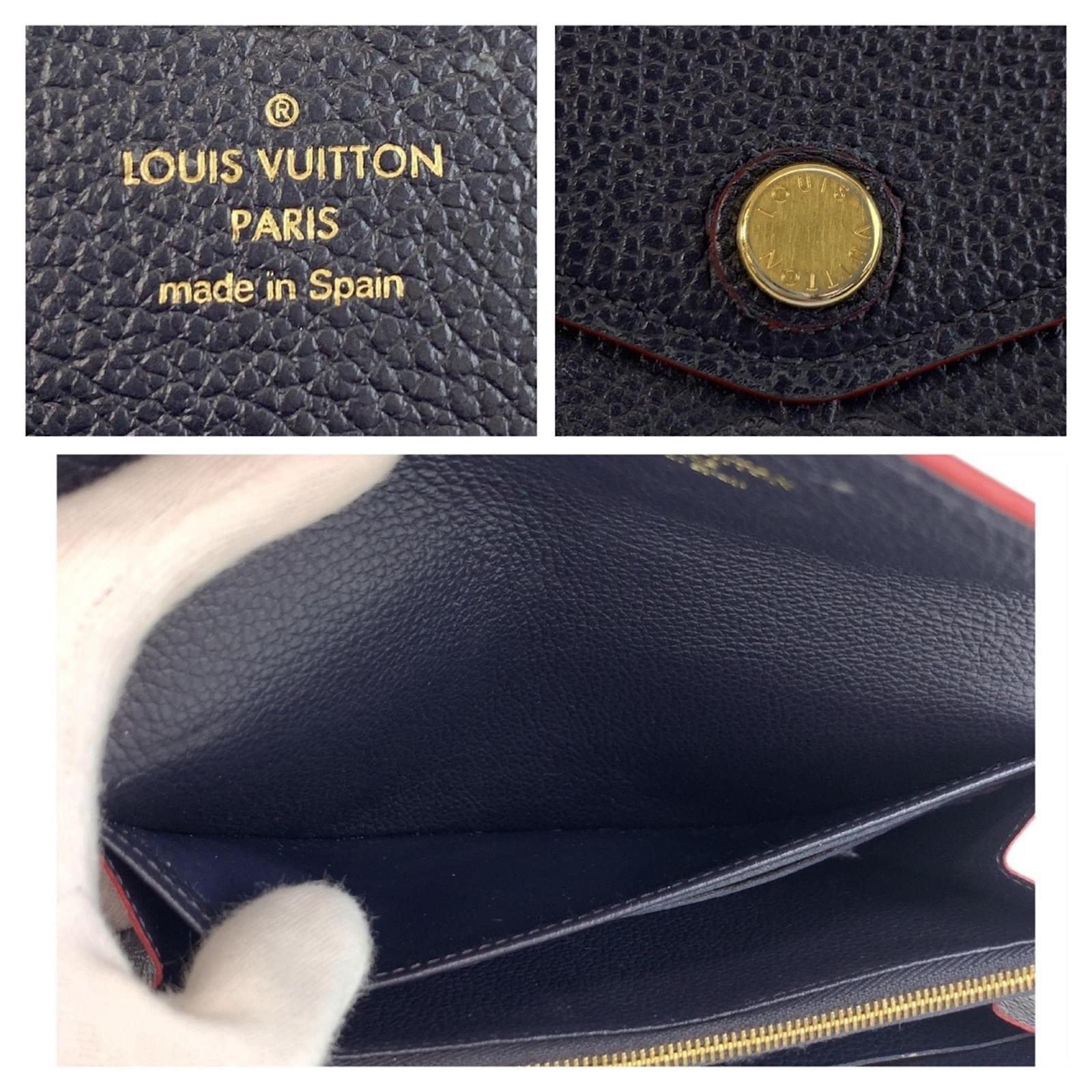 Louis Vuitton Monogram Empreinte Long Wallet Navy blue Cloth  ref.2338302