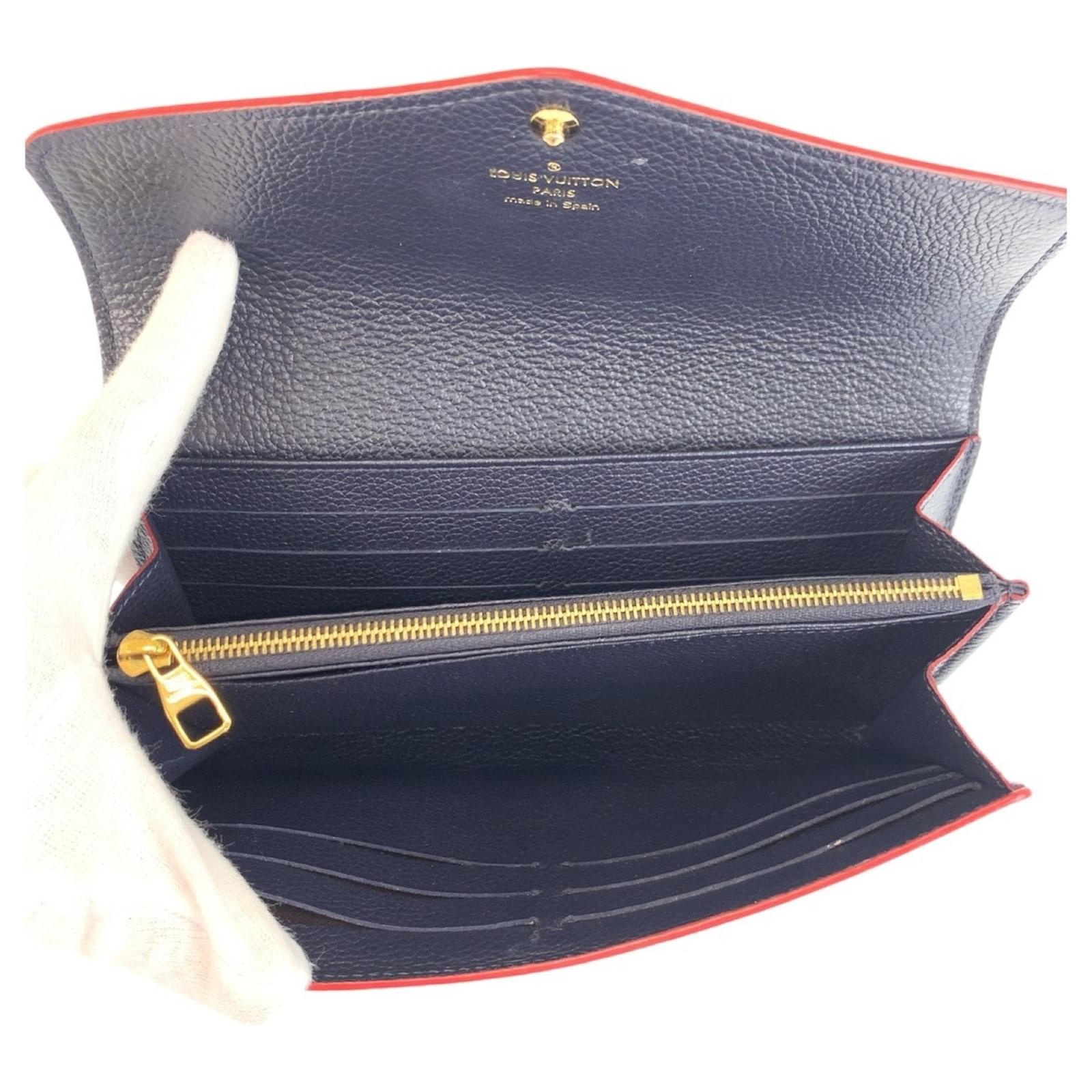 Louis Vuitton Monogram Empreinte Long Wallet Navy blue Cloth  ref.2338302