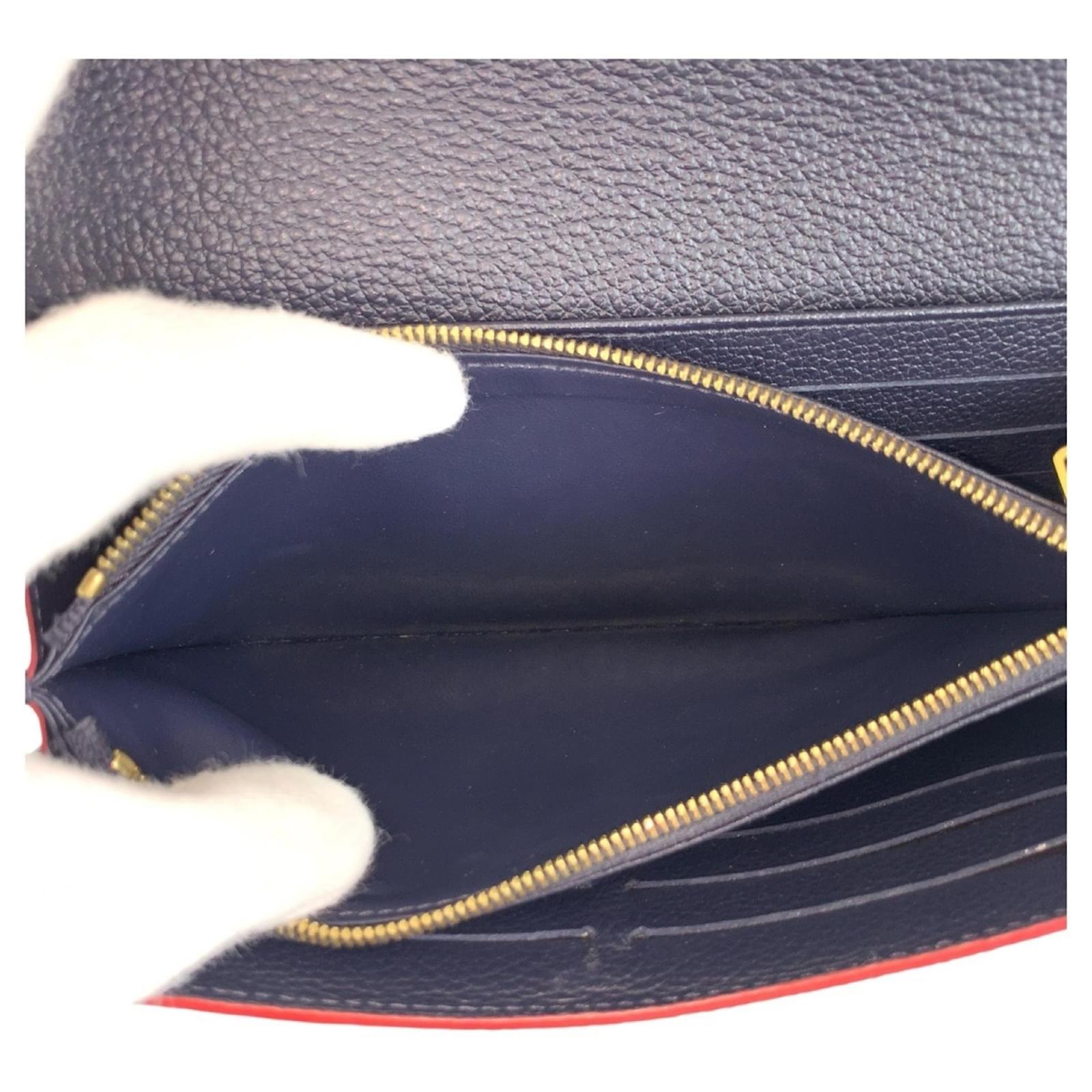 Louis Vuitton Monogram Empreinte Long Wallet Navy blue Cloth  ref.2338302