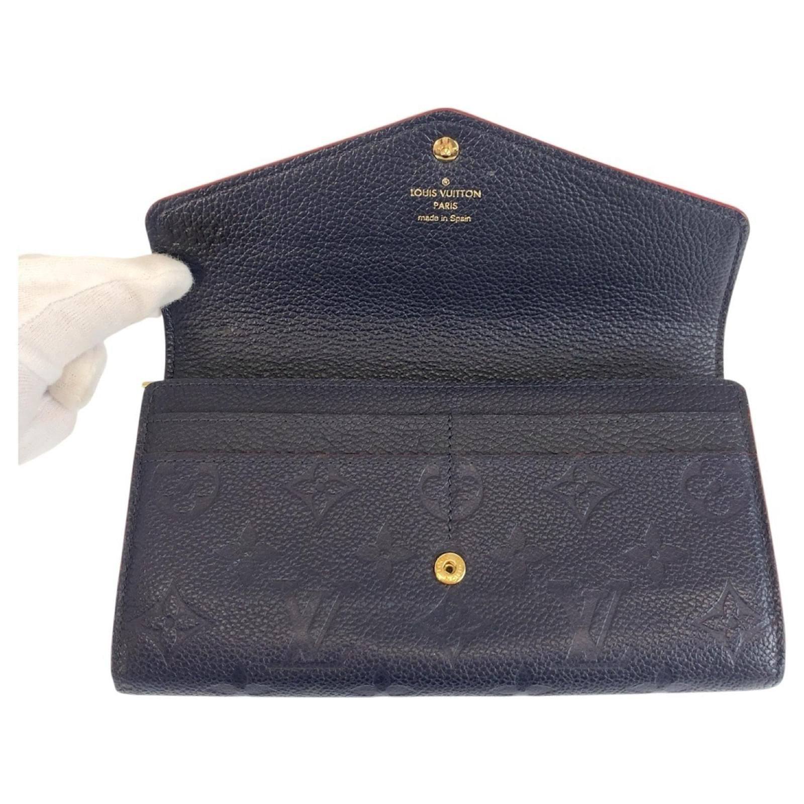 Louis Vuitton Monogram Empreinte Long Wallet Navy blue Cloth  ref.2338302