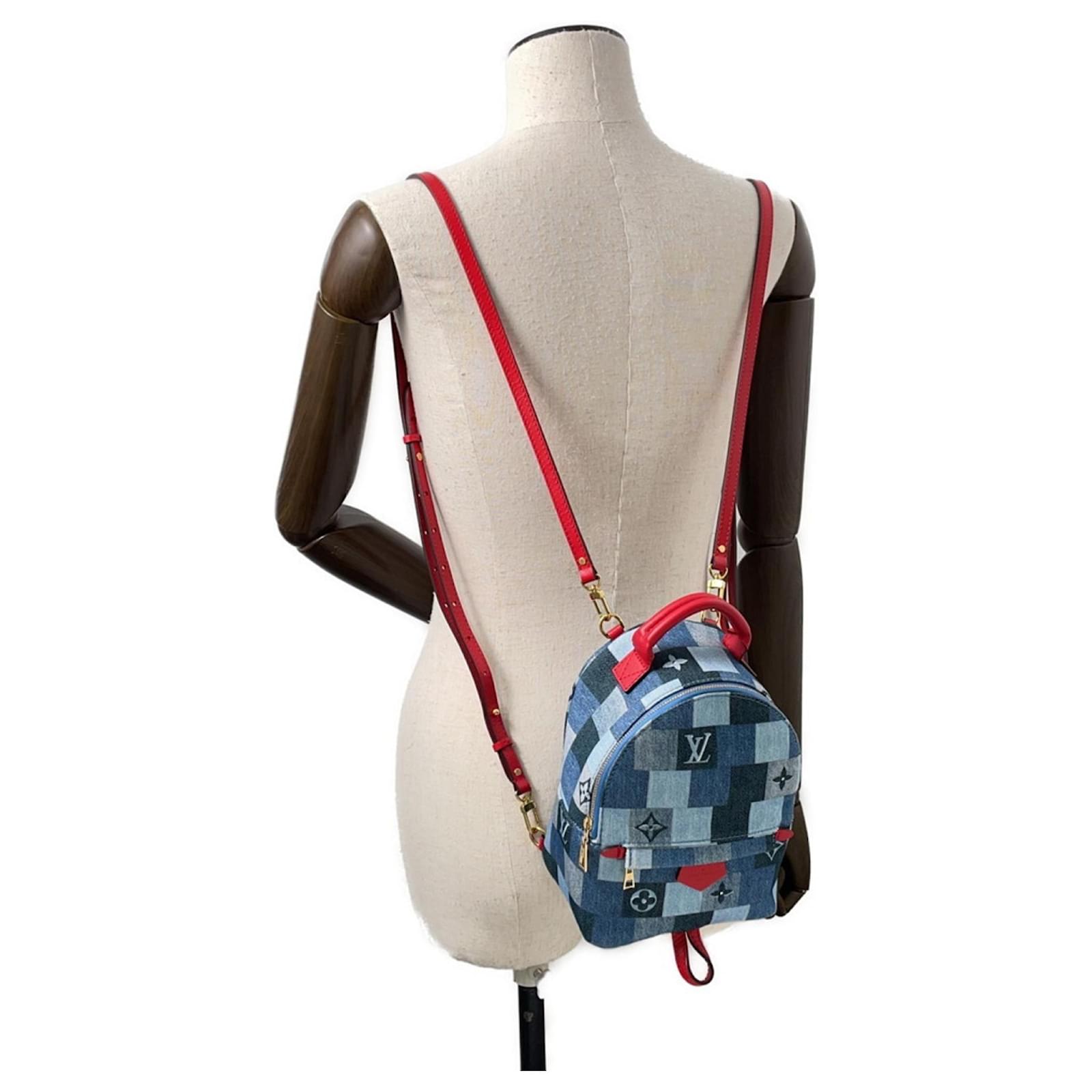 Louis Vuitton Monogram Denim Palm Springs MINI Backpack Red Blue ref.2339898