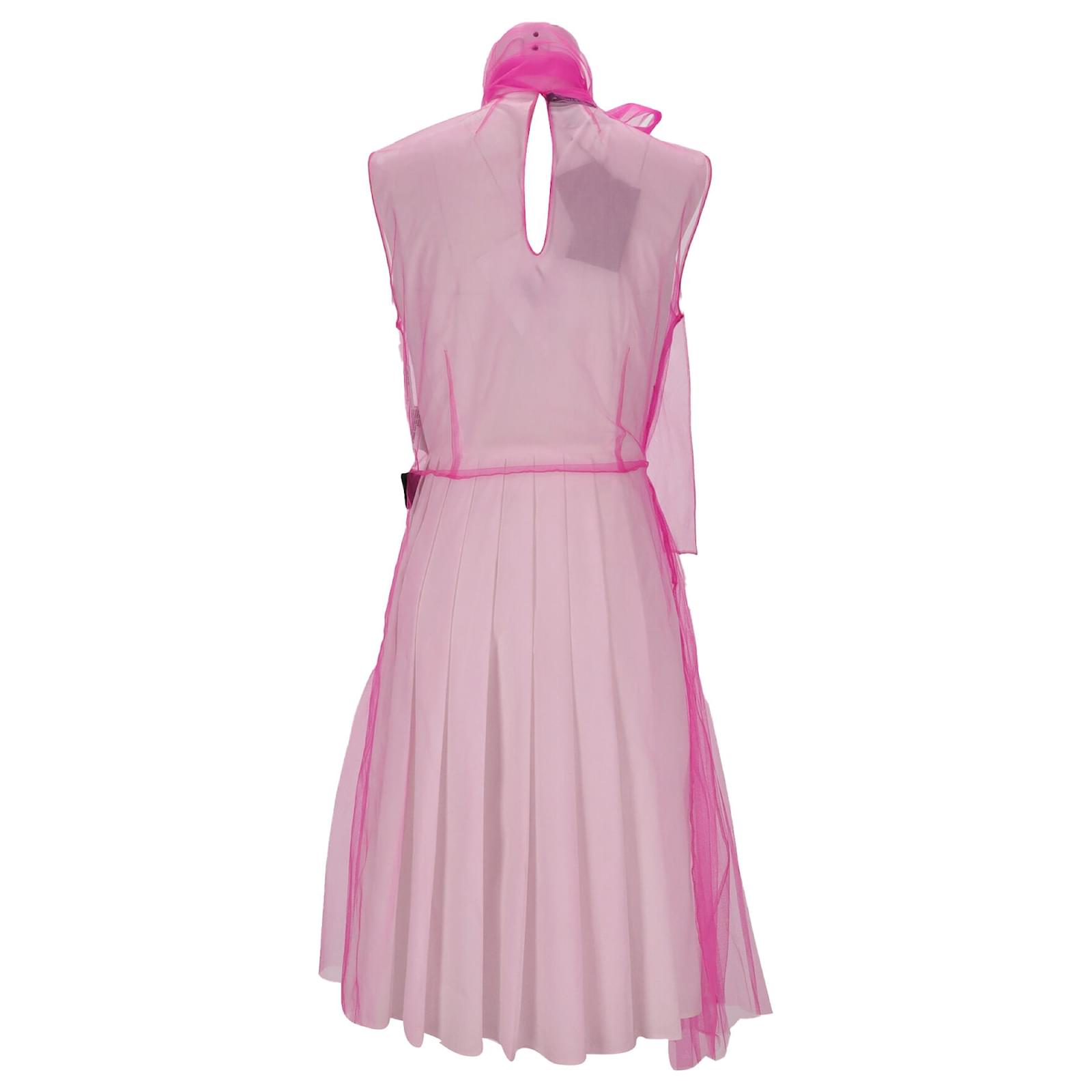 prada pink bow dress Prada Mini cotton dress bow detail