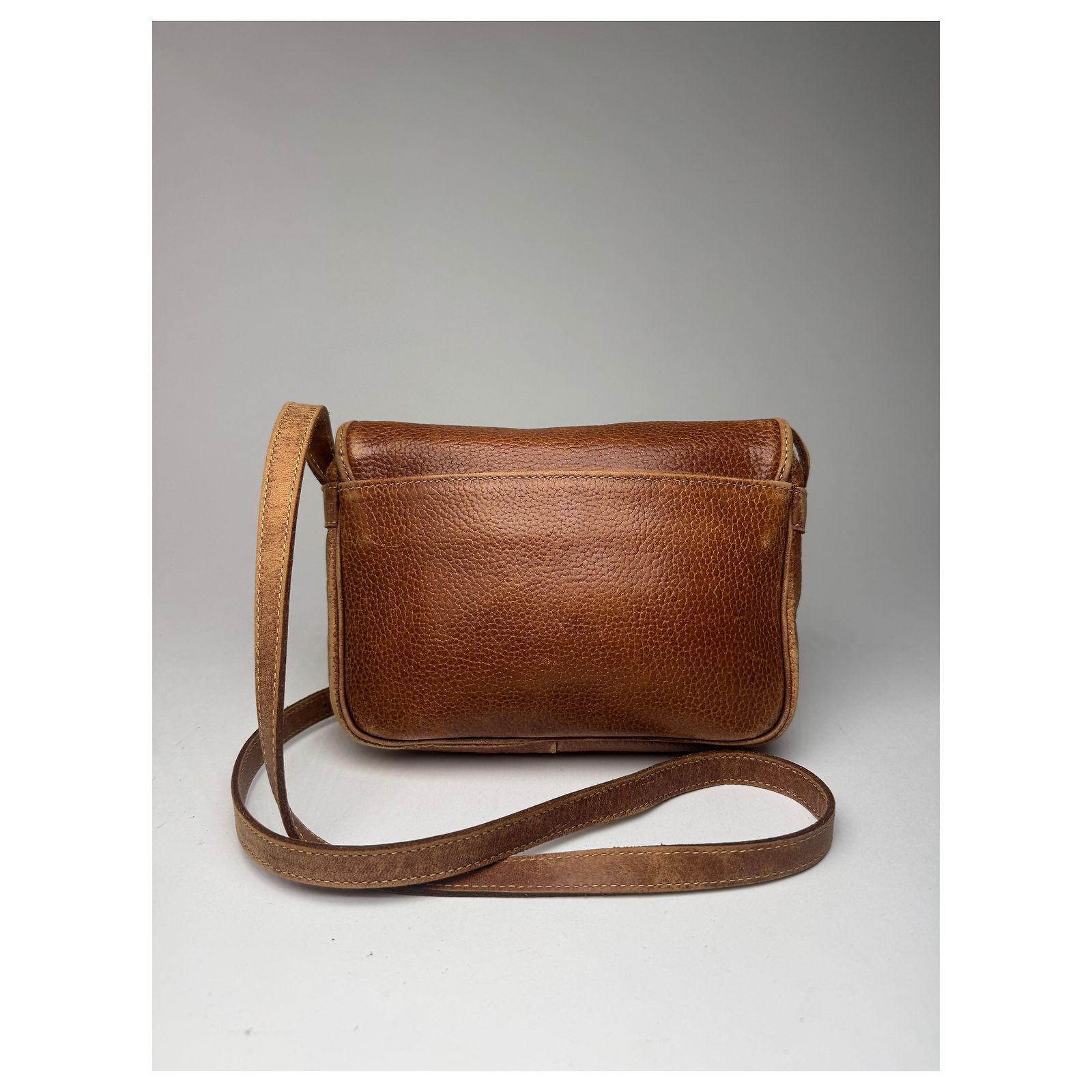Sac Vintage Courrèges Cuir Marron - Bandoulière Pochette - Fabriqué En France