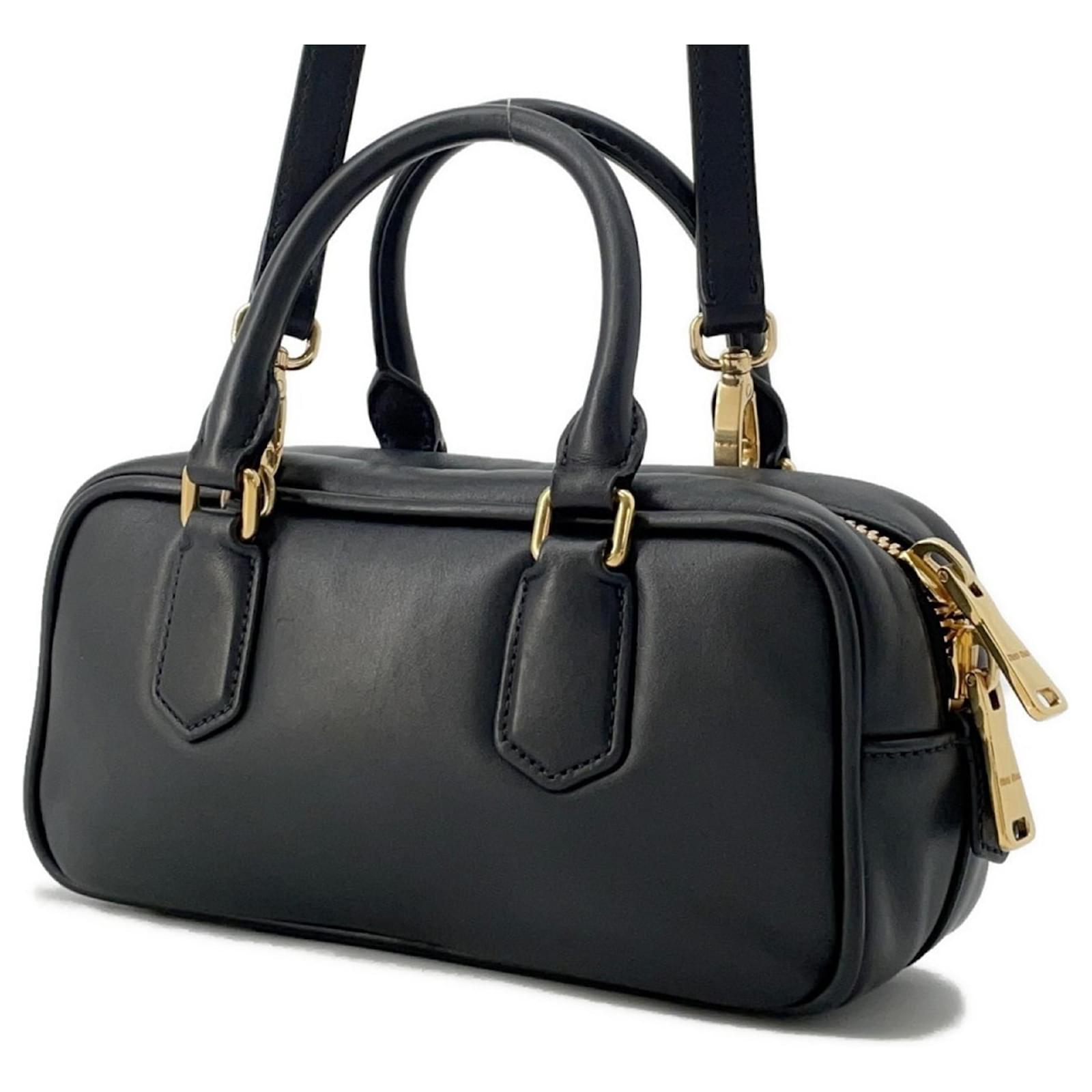 Miu Miu Arcadi Kleine Lederhandtasche Schwarz Joli