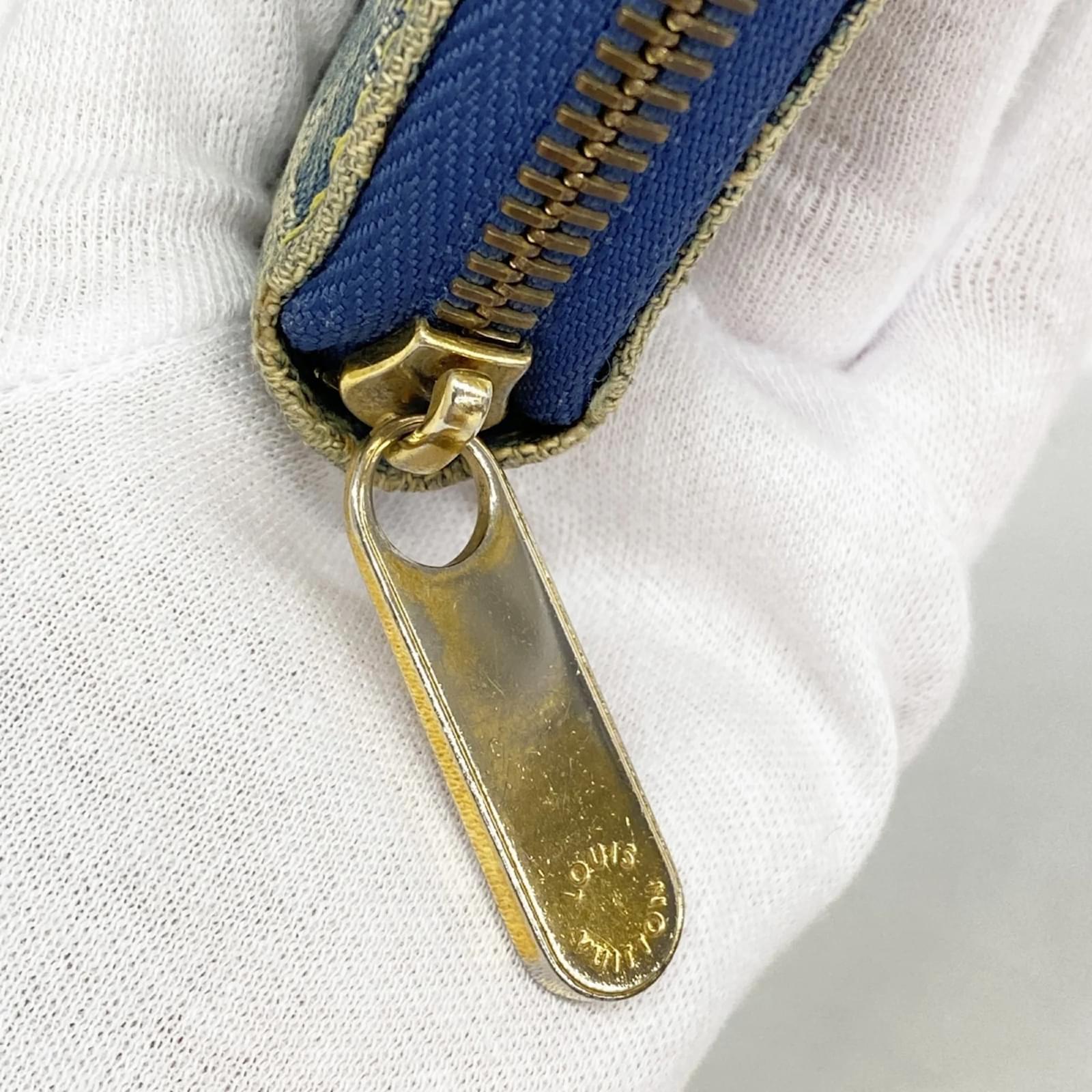 Louis Vuitton Long Wallet Monogram Denim Zippy Blue  ref.2345390