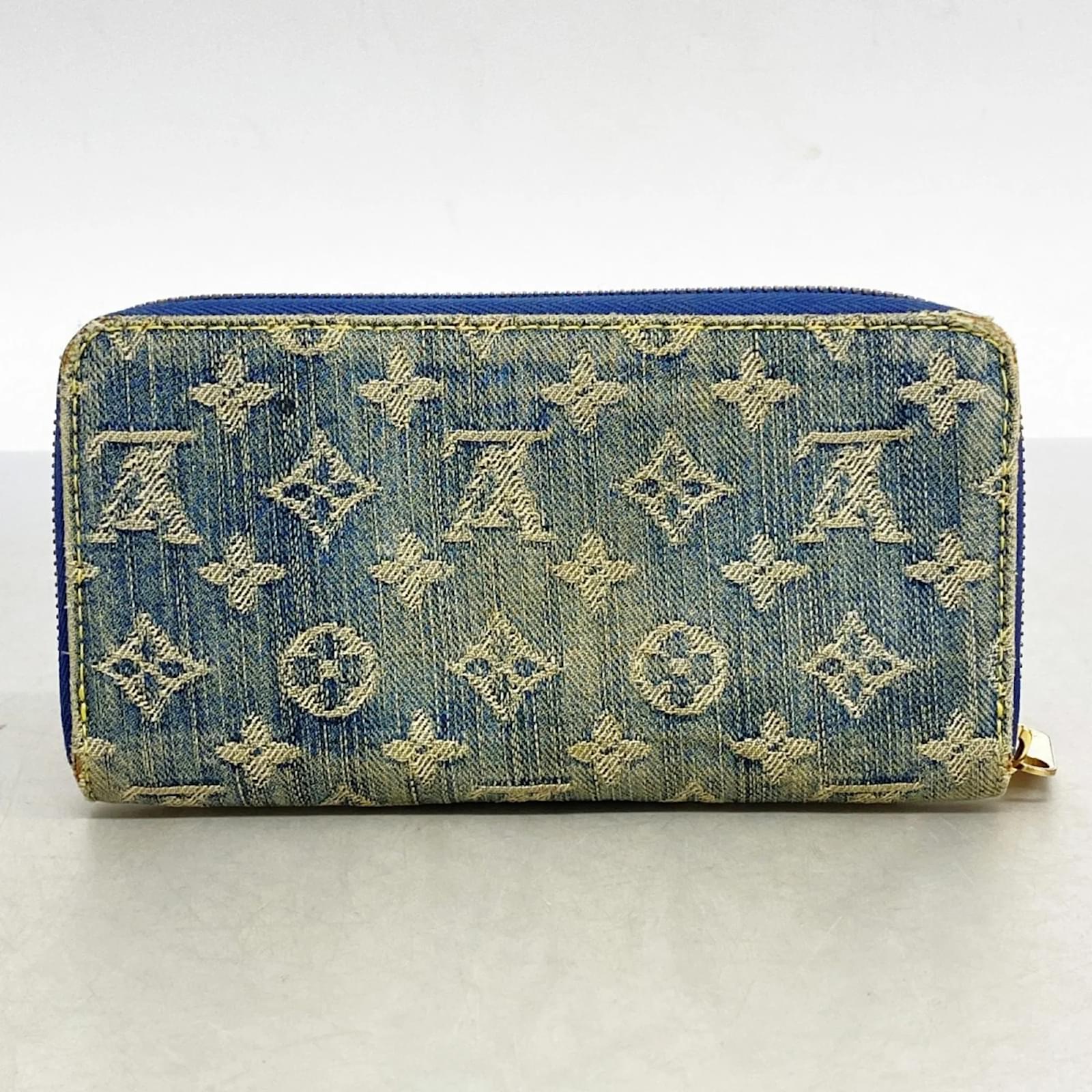 Louis Vuitton Long Wallet Monogram Denim Zippy Blue  ref.2345390